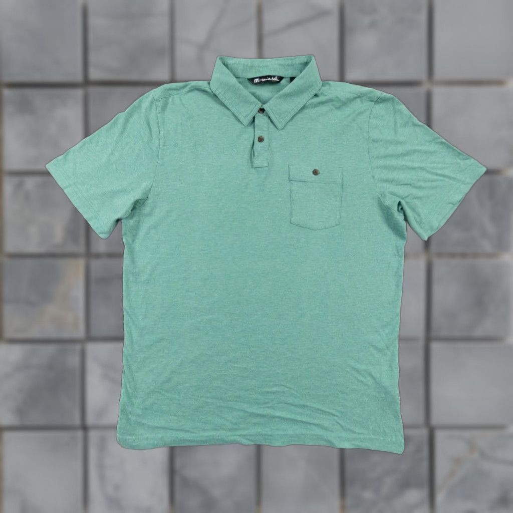TravisMathew Travis Mathew Polo Shirt Adult Large Green Short Sleeve Mens Size US L / EU 52-54 / 3 - 1 Thumbnail