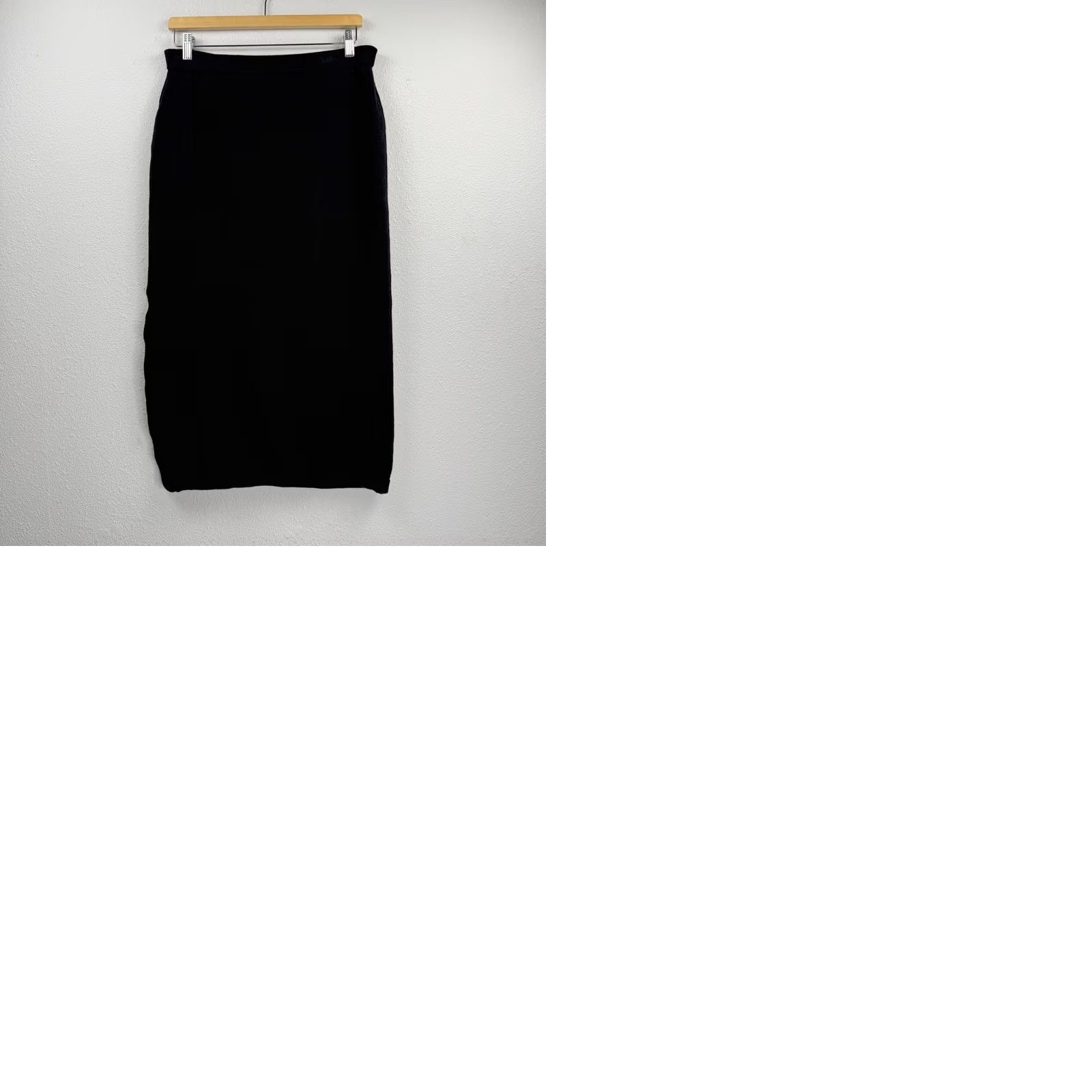 St. John St. John Skirt Maxi Slit Black Wool Knit Long 10 Women Casual 90s City Preppy Size 32" / US 10 / IT 46 - 9 Thumbnail