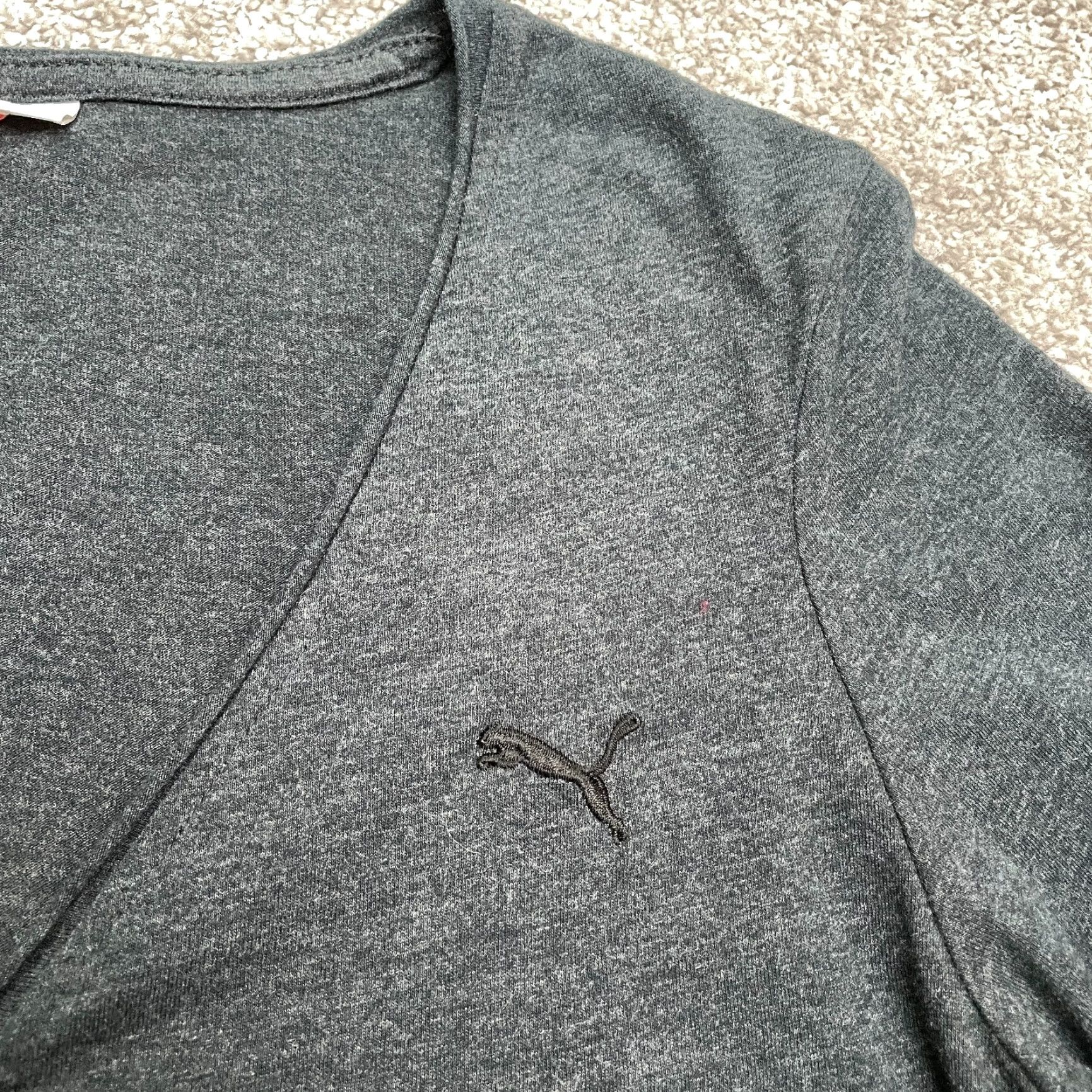 Puma PUMA Sports Lifestyle Long Sleeve Shirt Womens Medium Dark Gray V-Neck Casual Size M / US 6-8 / IT 42-44 - 5 Thumbnail