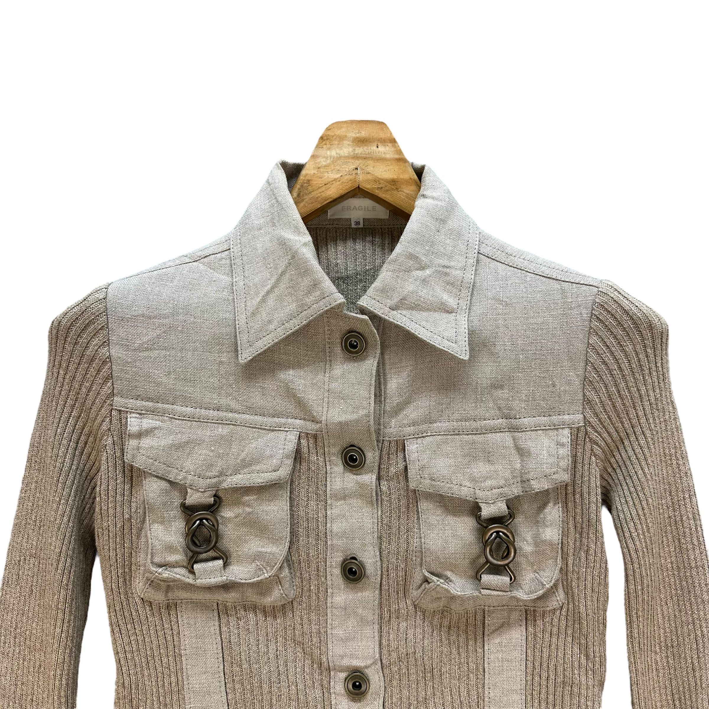 Japanese Brand FRAGILE Knitted Button Crop Shirt Jacket #1499-A62 Size S / US 4 / IT 40 - 2 Thumbnail