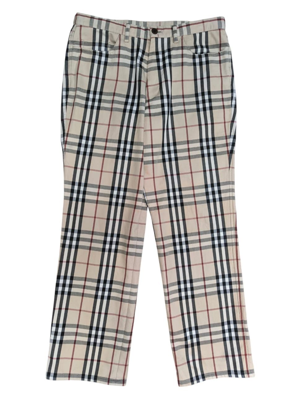 Black Label × Burberry Rare nova check Pants Burberry Black Labels Velvet Lining Size 29" - 4 Thumbnail