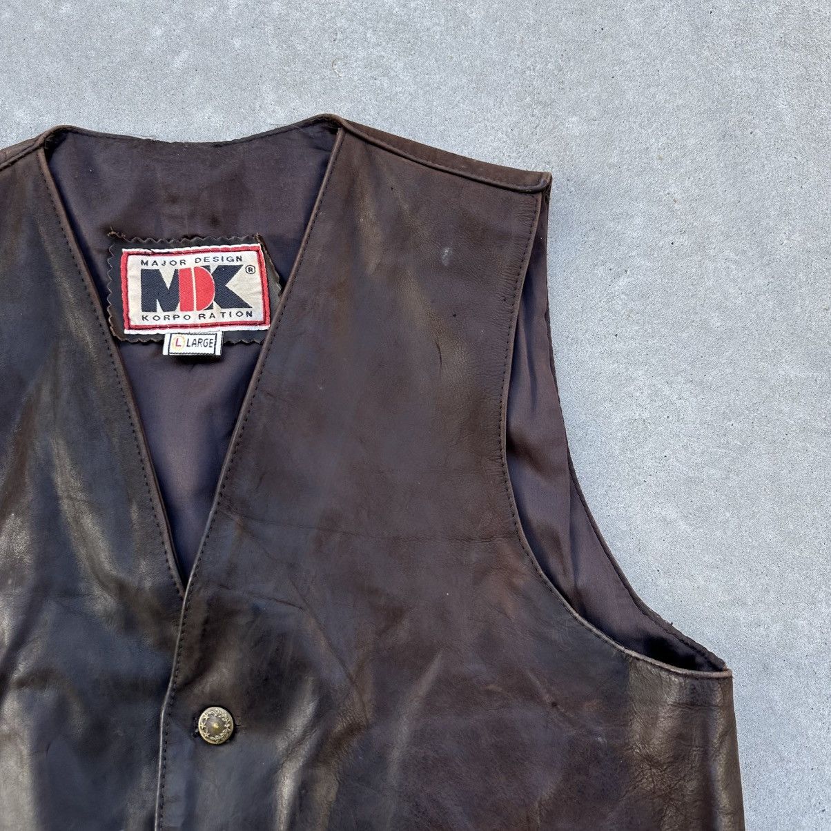 Japanese Brand × Leather Vintage Japanese Style Vest Leather Hype Moto Distressed Y2K Size US L / EU 52-54 / 3 - 5 Thumbnail