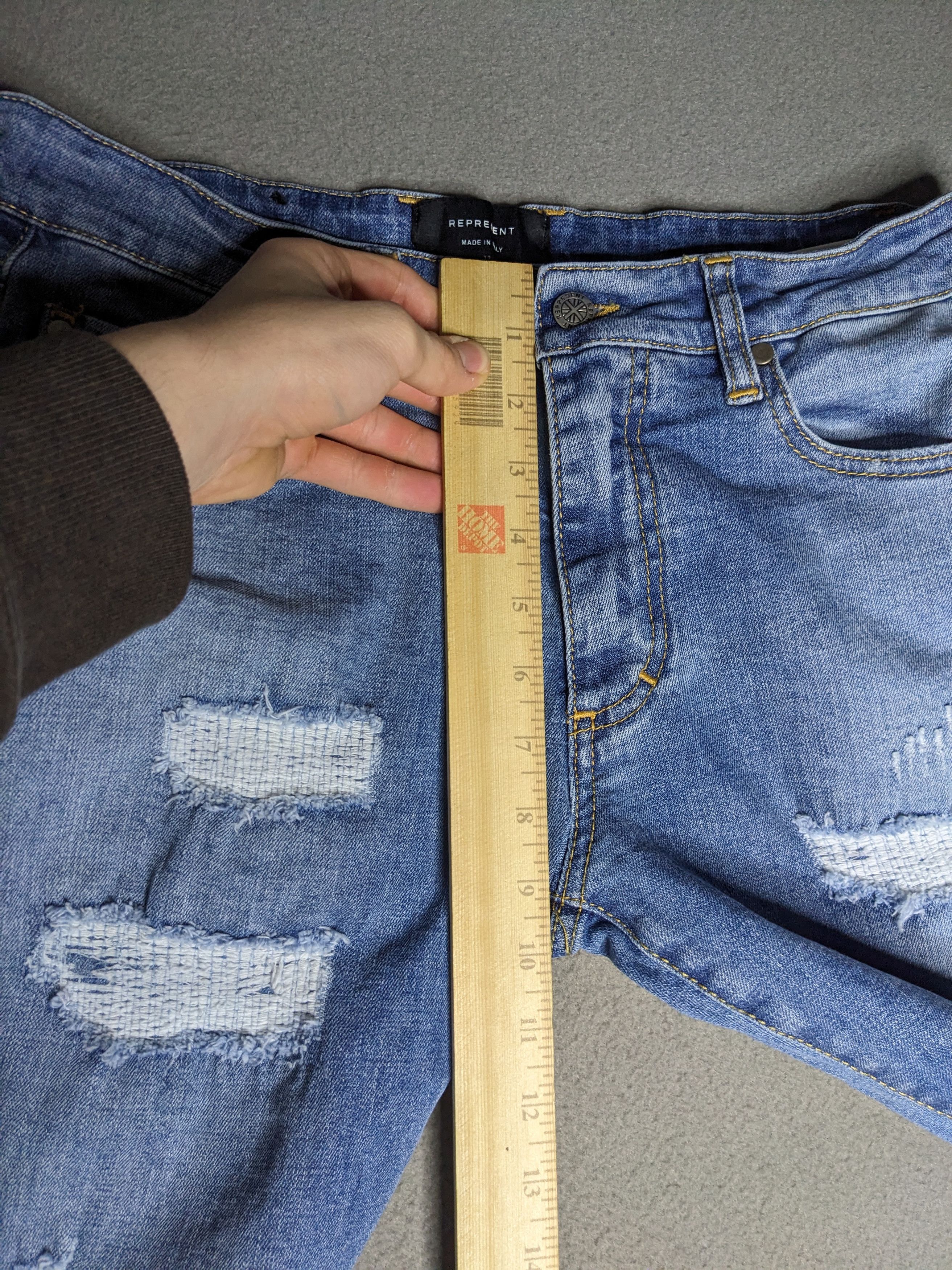 Represent Clo. Represent Repaired Denim 32x30 Distressed Skinny Jeans Italy Size US 32 / EU 48 - 17 Thumbnail