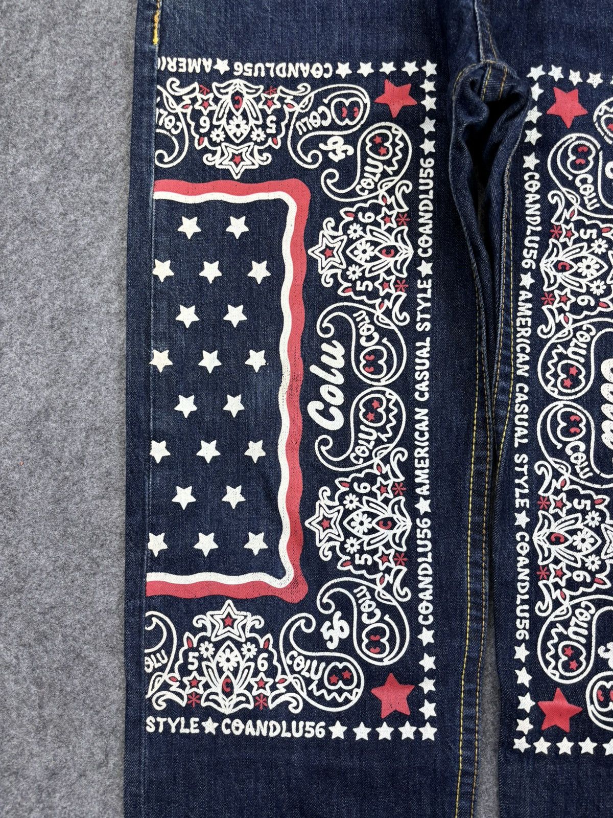 Japanese Brand CO&LU Japan Paisley Print Biker Denim F740 Size US 32 / EU 48 - 6 Thumbnail