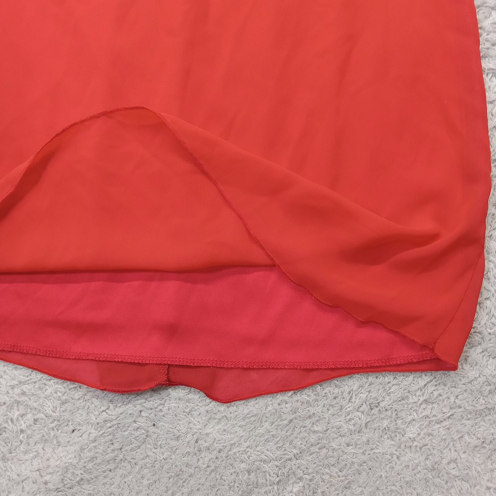 & Other Stories LTX USA Sheer Dress S Women's Red Bow Lined Size S / US 4 / IT 40 - 3 Thumbnail