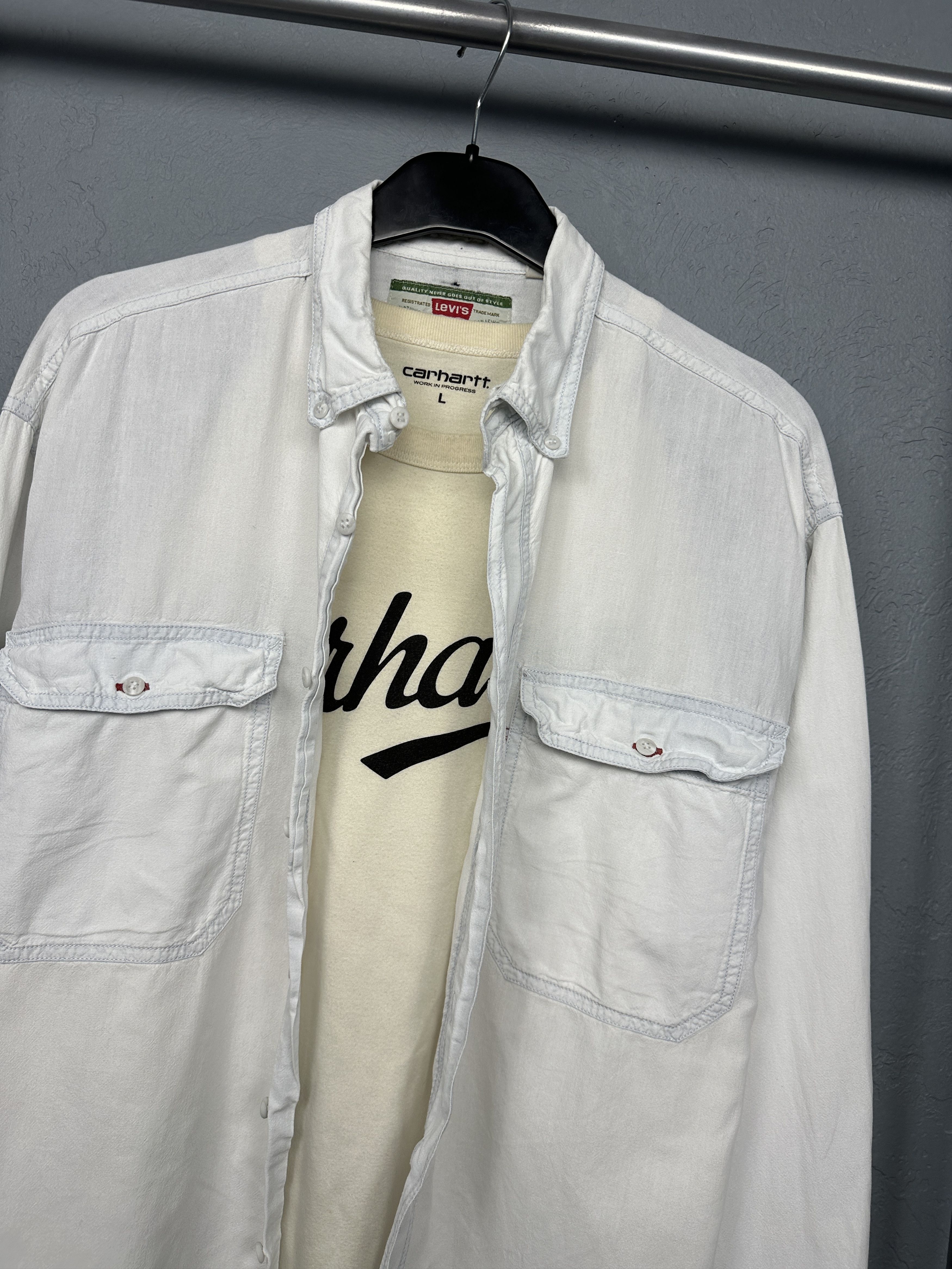 Levi's Levi's 90s Vintage Mens Jeans Denim Shirt Size US L / EU 52-54 / 3 - 2 Thumbnail