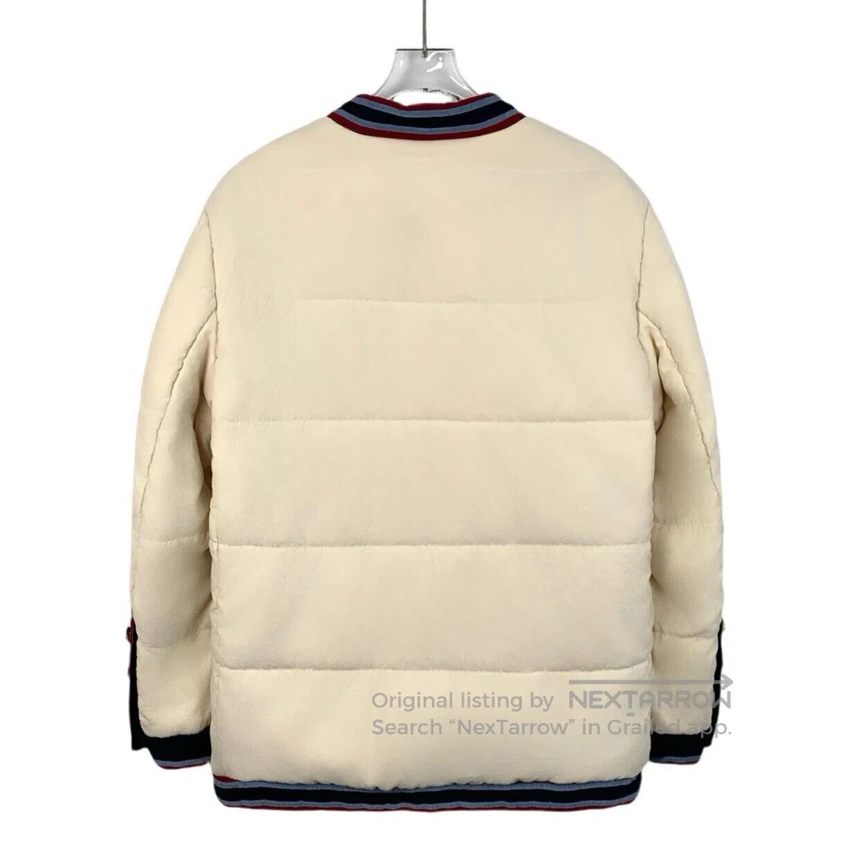 Gucci Guicci Ivory striped V-neck single-breasted long sleeve co Size S / US 4 / IT 40 - 2 Thumbnail