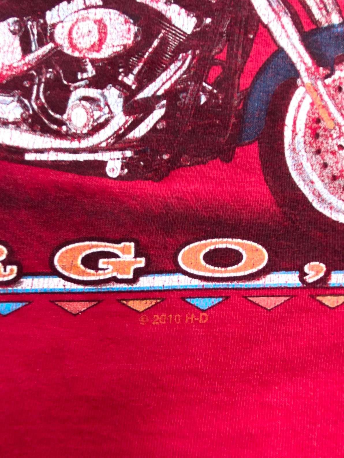 Harley Davidson vtg Harley Davidson Red Long Sleeve Fargo Size US XXL / EU 58 / 5 - 10 Thumbnail