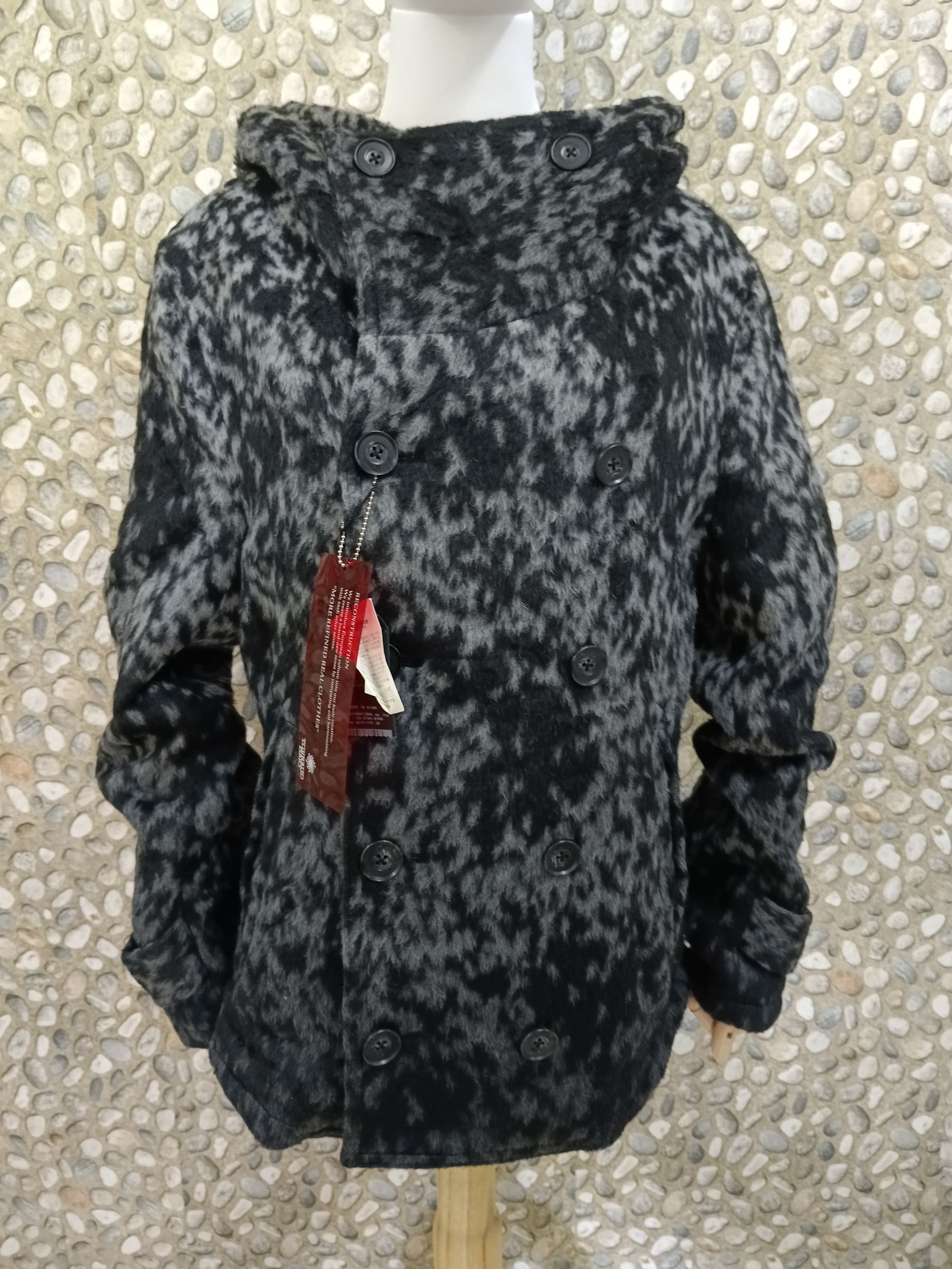 Tornado Mart Tornado Mart Print Leopard Hooded Double-Breasted Pea coat Size US M / EU 48-50 / 2 - 1 Thumbnail