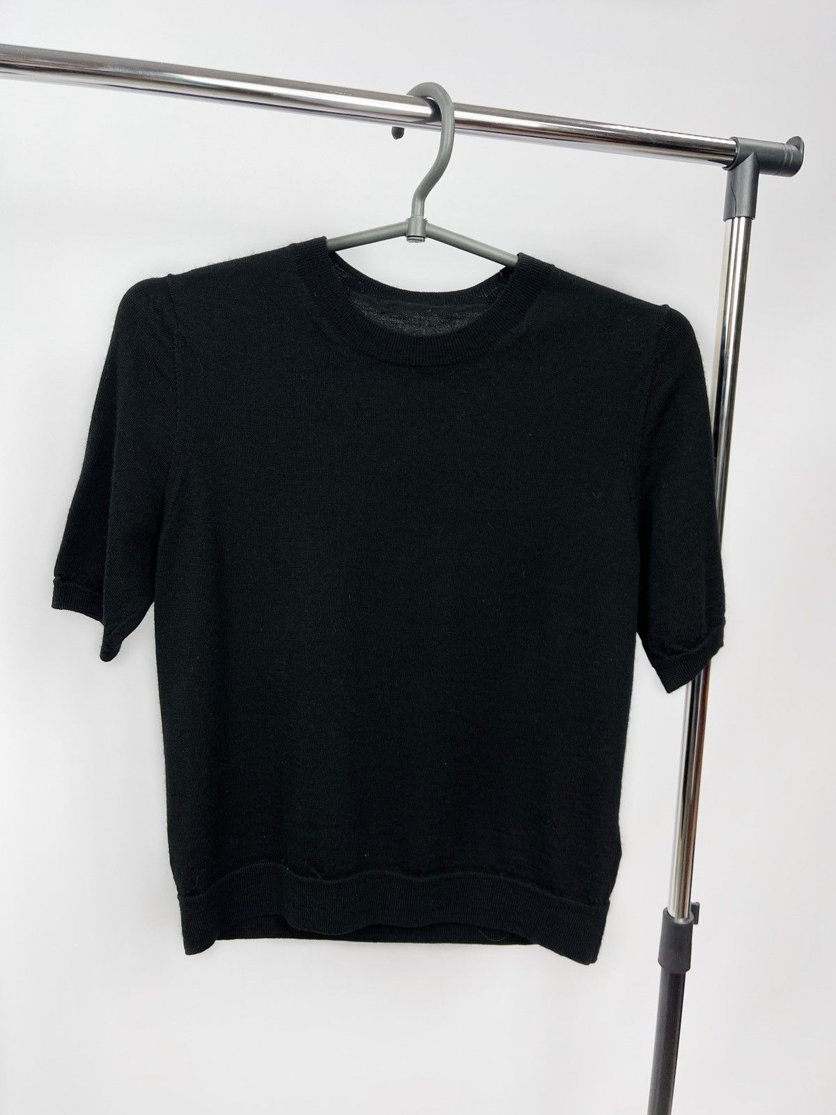 Burberry Sweater Short Sleeve Size S Black 98% Wool