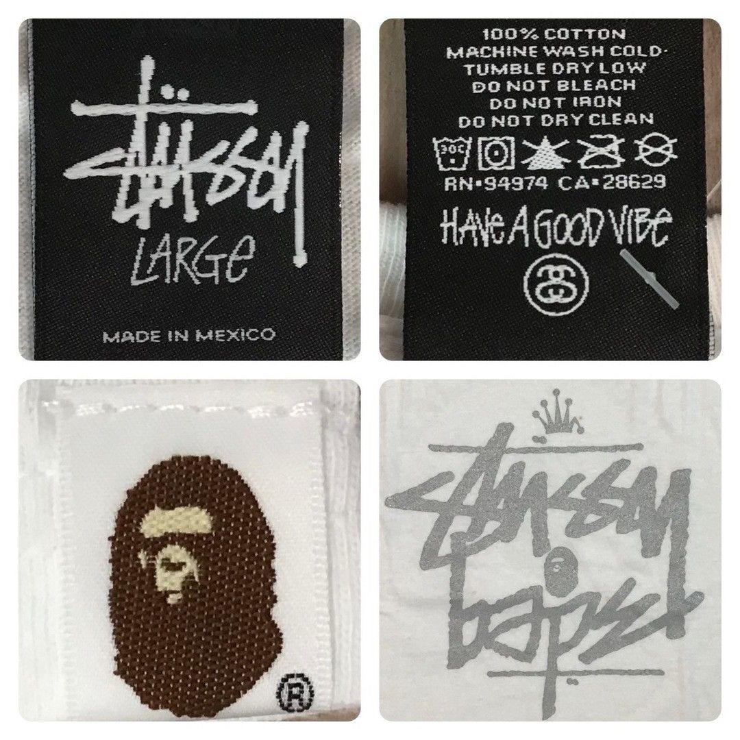Bape × Stussy BAPE × STUSSY Silver Glitter SKULL LOGO T-shirt APE NIGO Size US L / EU 52-54 / 3 - 8 Thumbnail