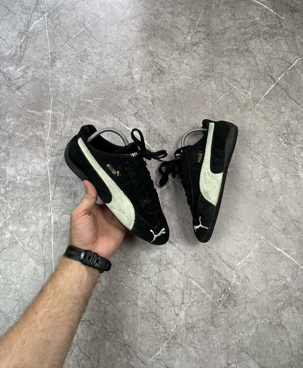 Vintage Puma Speed Cat Black Suede Sneakers