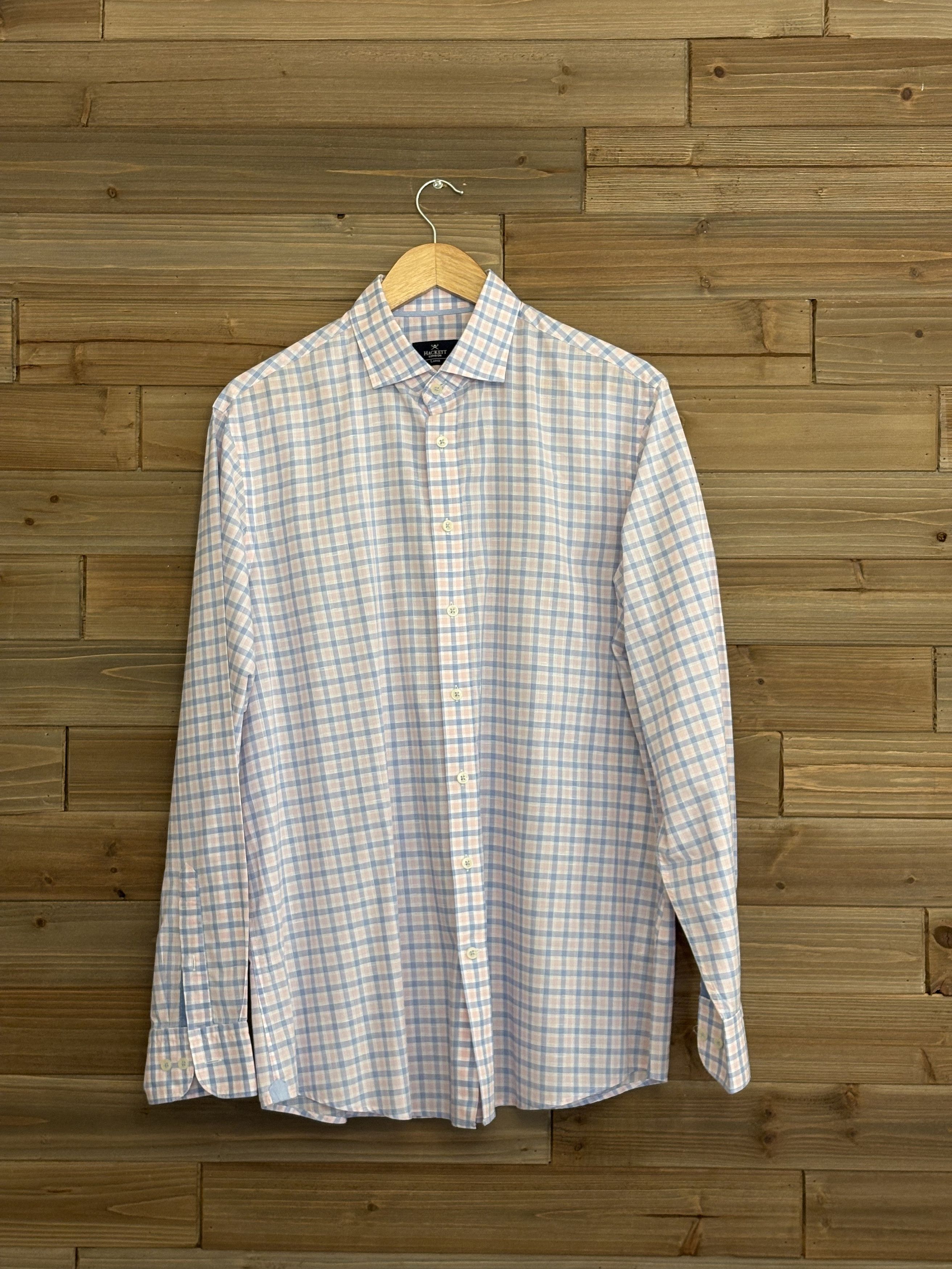 Hackett Hackett London Men’s L Pink & Blue Checkered Button Down Size US L / EU 52-54 / 3 - 1 Thumbnail