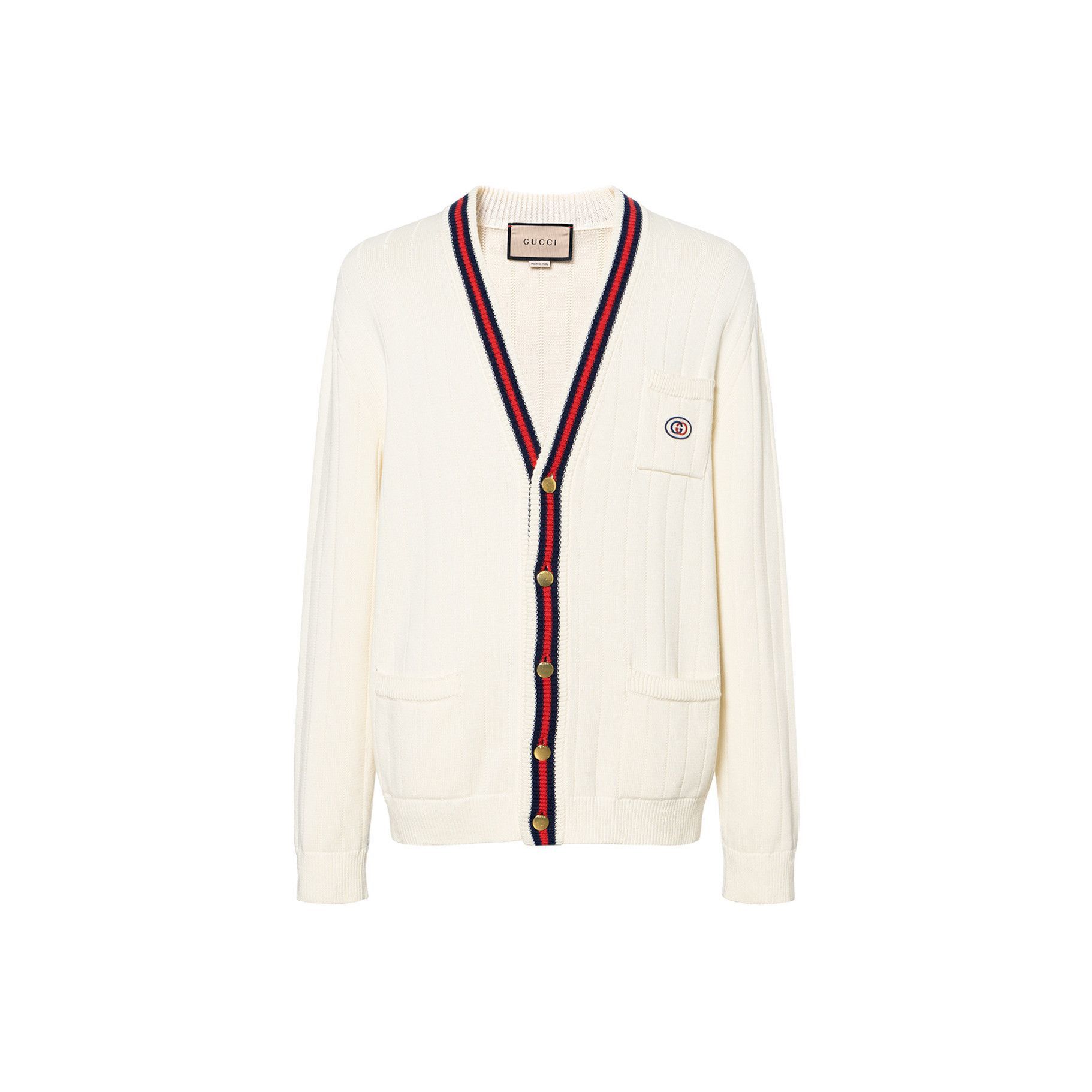 GUCCI Logo Vneck Long Sleeve Cardigan-2506