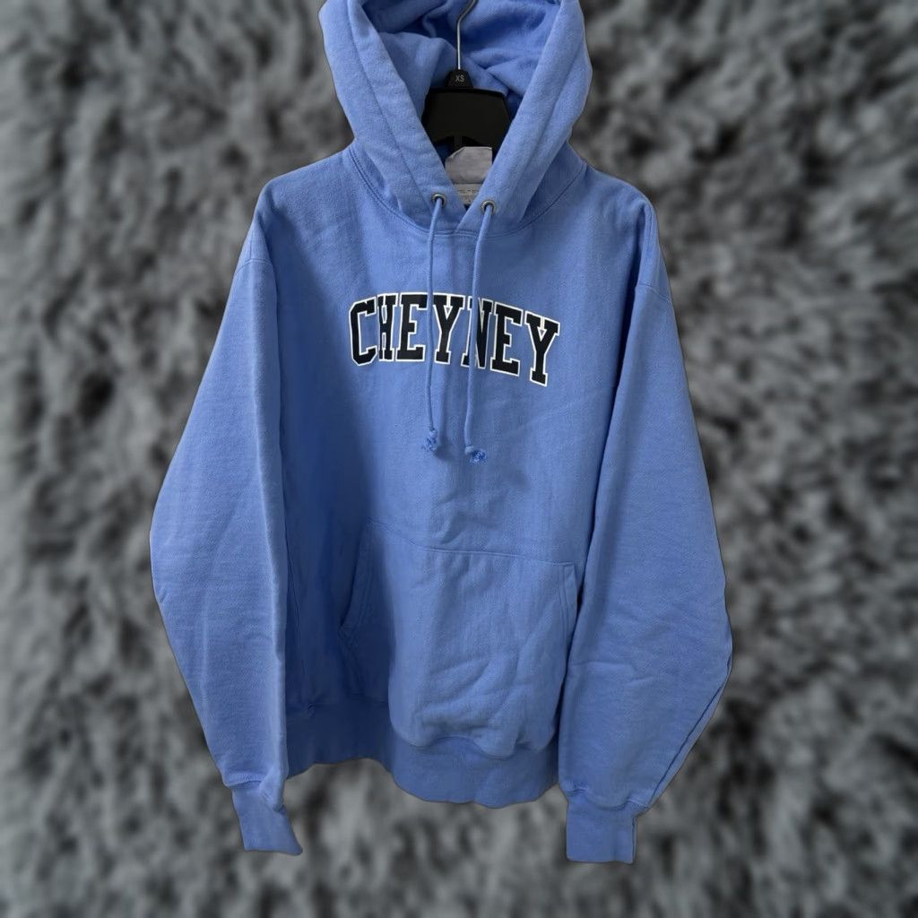 Champion Champion Reverse Weave Hoodie Mens Large Blue Cheyney College Logo Pullover Corded Pockets Size US L / EU 52-54 / 3 - 1 Thumbnail