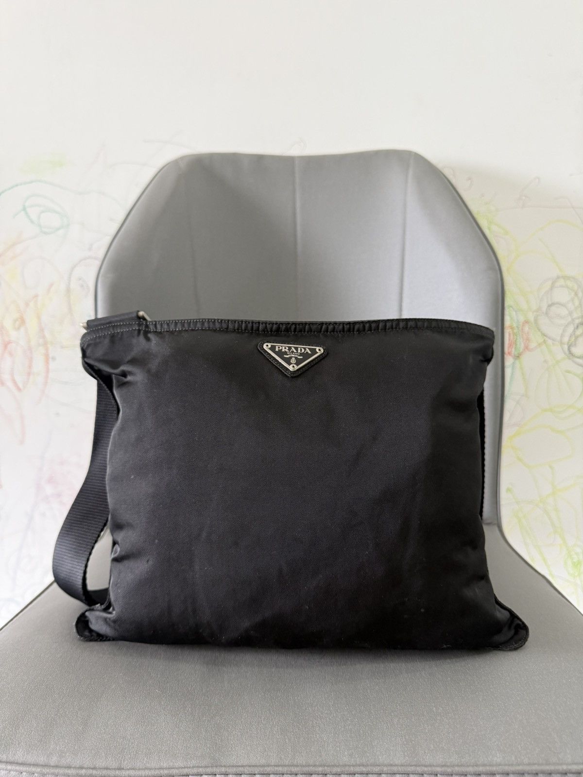 Prada Vintage Prada Medium Black Crossbody Sling Bag Size ONE SIZE - 1 Thumbnail