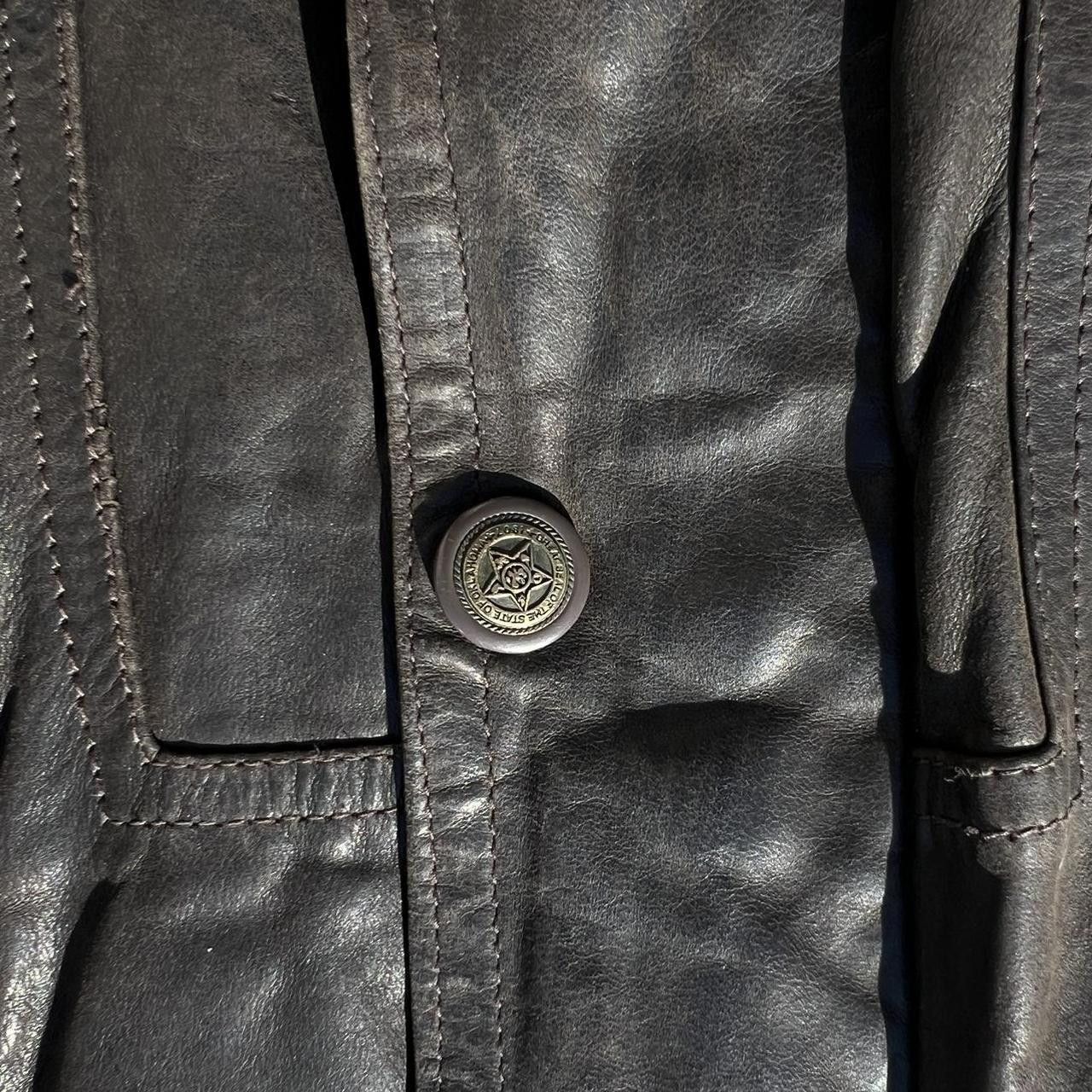 Vintage Vintage 80s Mid-Length Black Leather Jacket Size US L / EU 52-54 / 3 - 3 Thumbnail