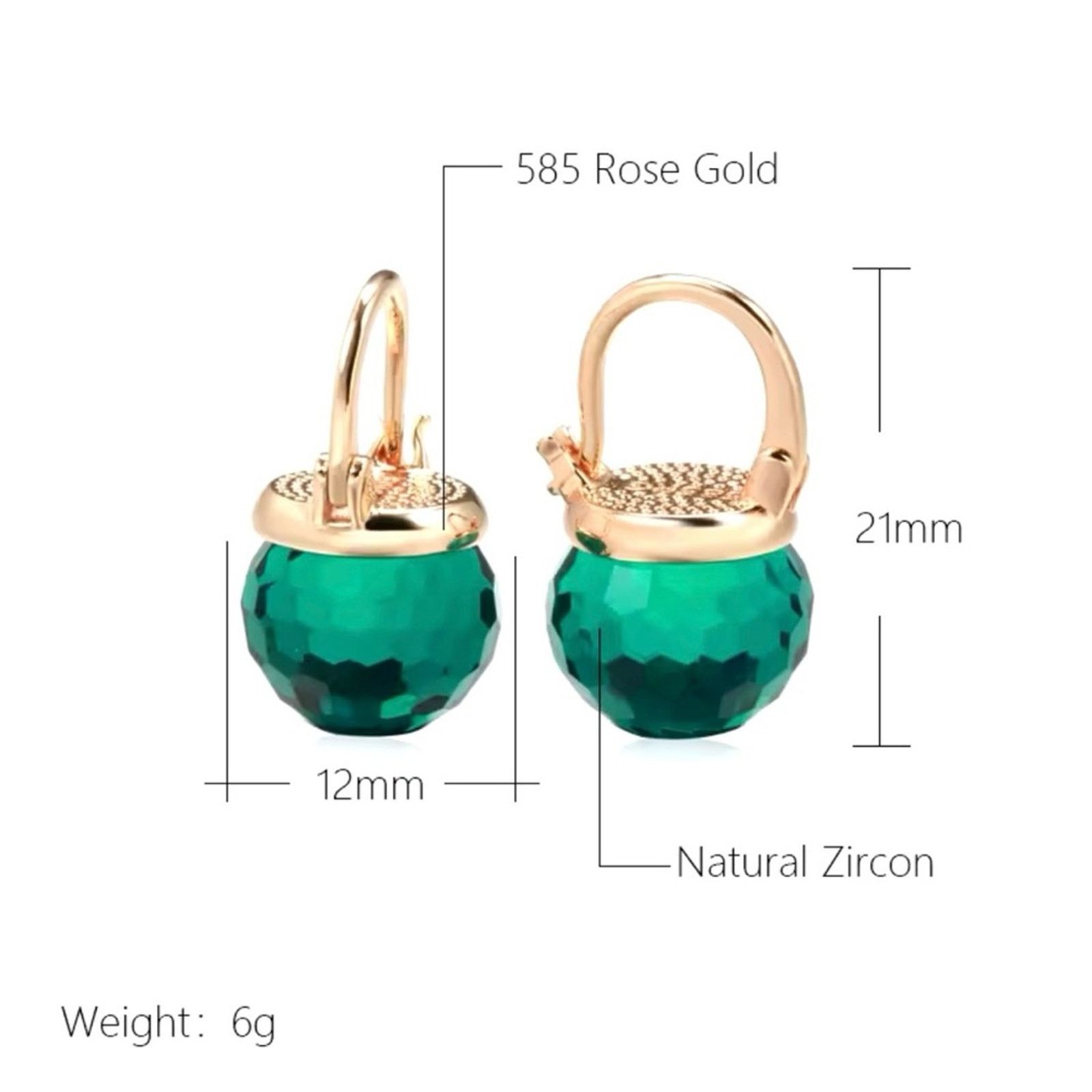 Other Red Geen Ball Zirconia Earrings Size ONE SIZE - 4 Thumbnail