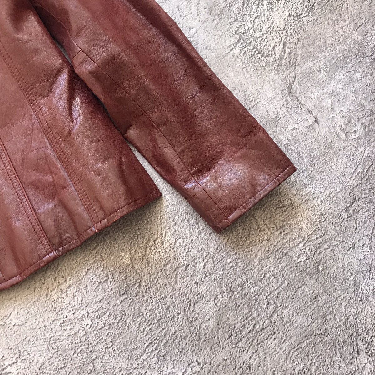 Genuine Leather Vintage Y2K Brown Leather Jacket Streetwear Workwear Baggy L Size L / US 10 / IT 46 - 4 Thumbnail