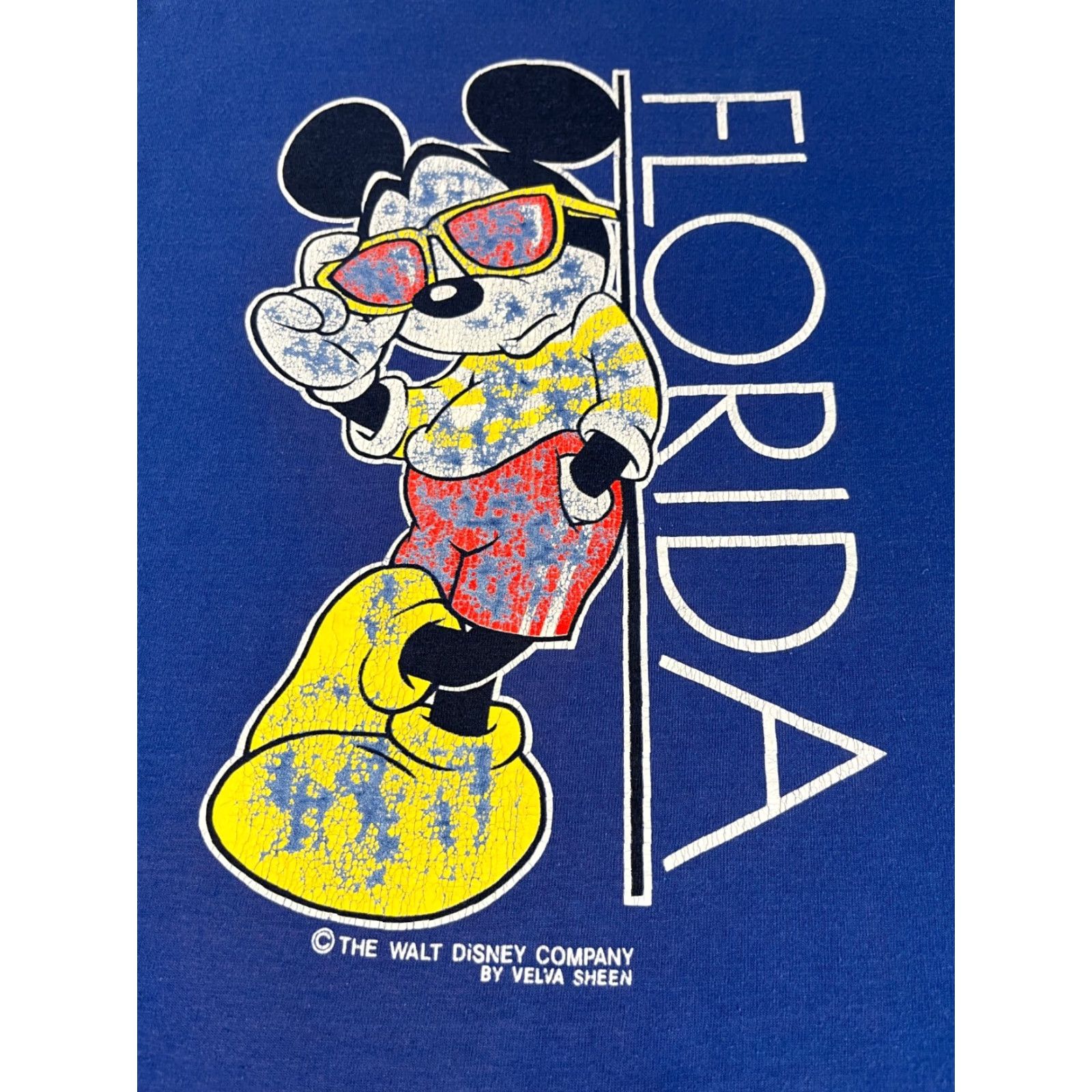 Velva Sheen VINTAGE Velva Sheen Mickey Mouse Florida T-Shirt Unisex Adults Crew Neck Short Sleeve Blue 80s Disney Minnie Mouse 1980s Made in USA L Size US L / EU 52-54 / 3 - 4 Thumbnail