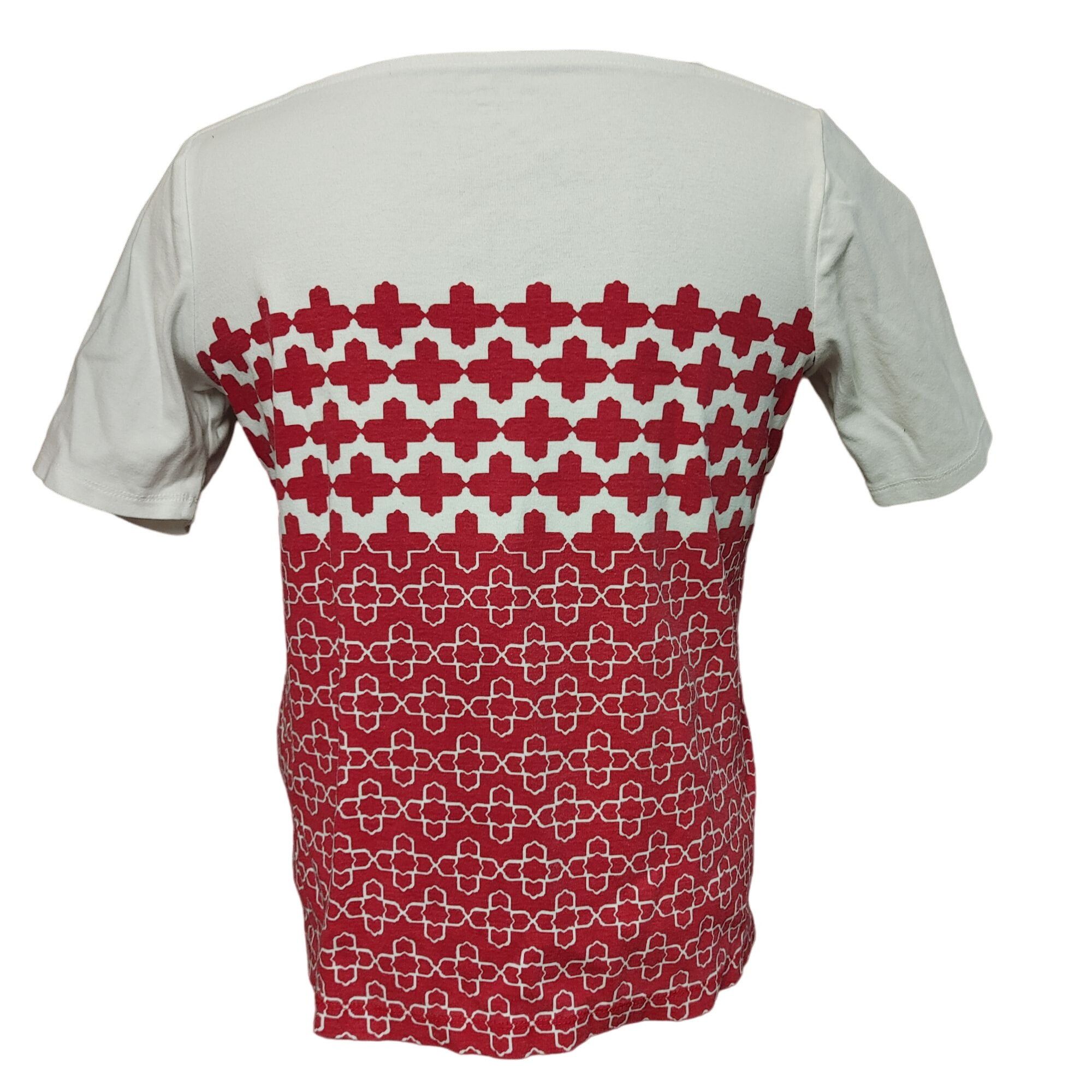 Croft & Barrow Croft & Barrow Women's White/Red Geometric Pattern T-shirt M Size M / US 6-8 / IT 42-44 - 2 Thumbnail
