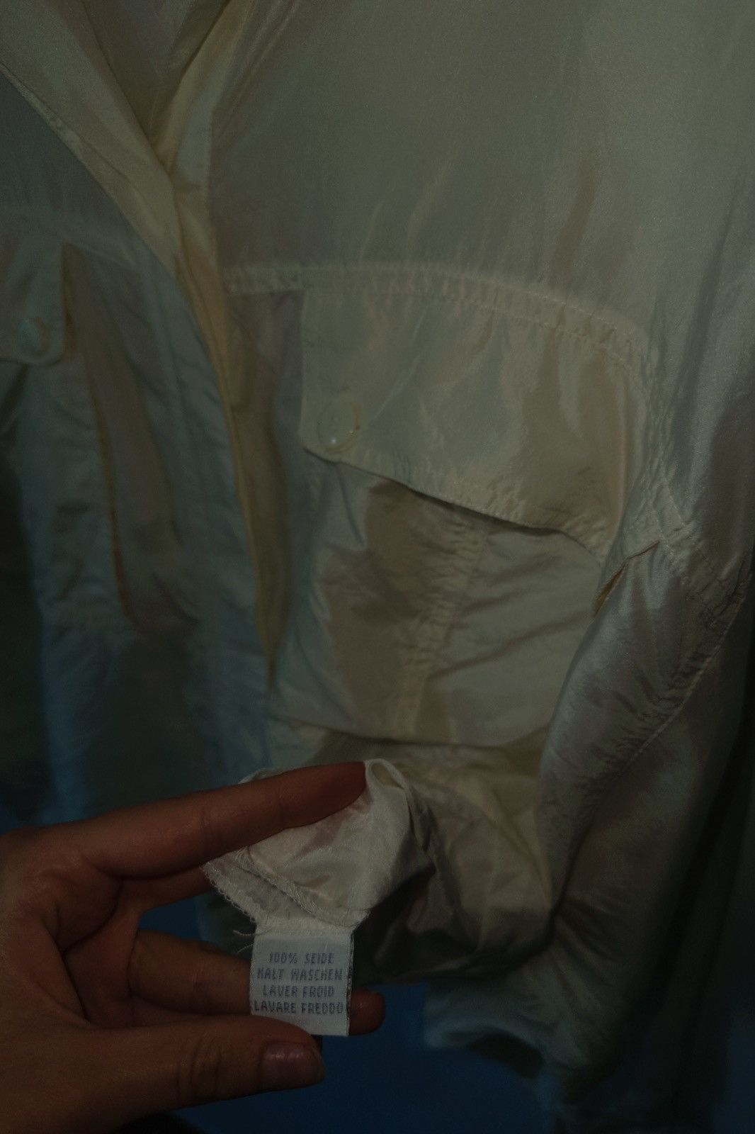 Vintage 100% Silk oversized shirt Size L / US 10 / IT 46 - 3 Thumbnail