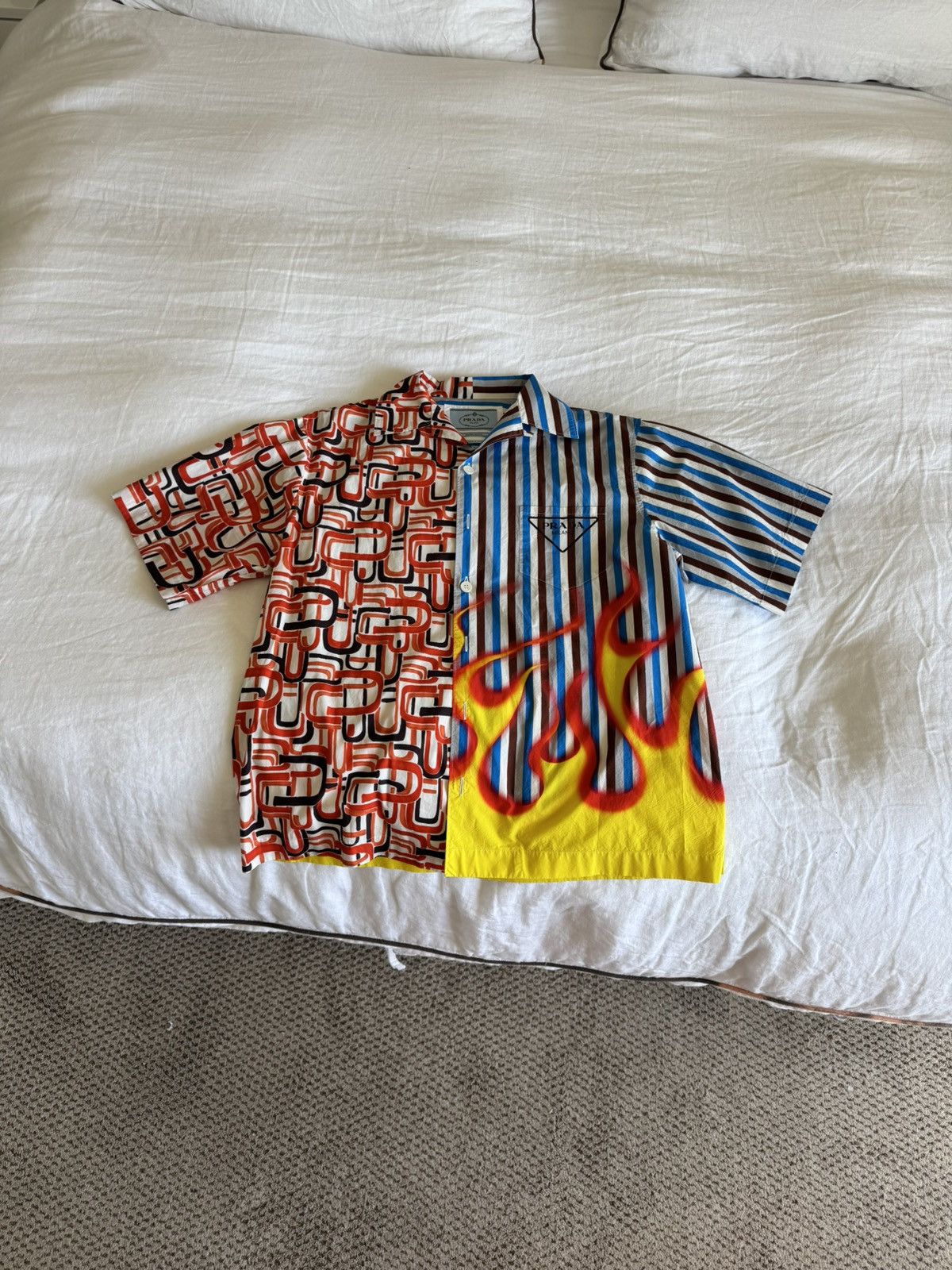 Prada PRADA CUSTOM DOUBLE MATCH BUTTON UP SHIRT Size US M / EU 48-50 / 2 - 1 Thumbnail