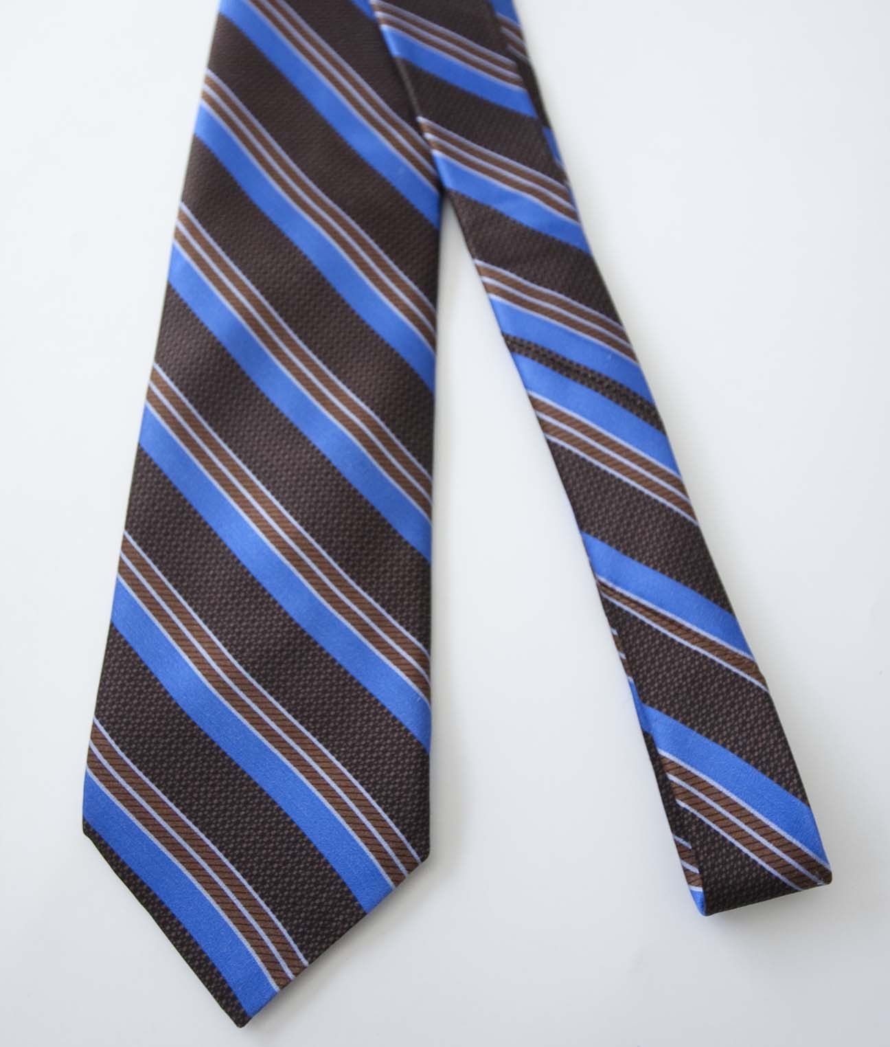Dolcepunta Dolcepunta Tie Brown / Blue Silk Made in Italy Size ONE SIZE - 2 Thumbnail