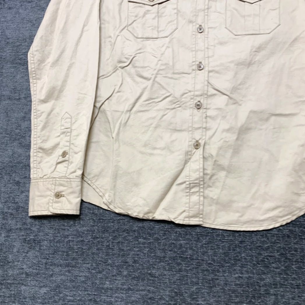 Epaulet Civilianaire Wash and Wear Officer Epaulet Shirt Womens L Gray Cotton Button Up Size L / US 10 / IT 46 - 3 Thumbnail