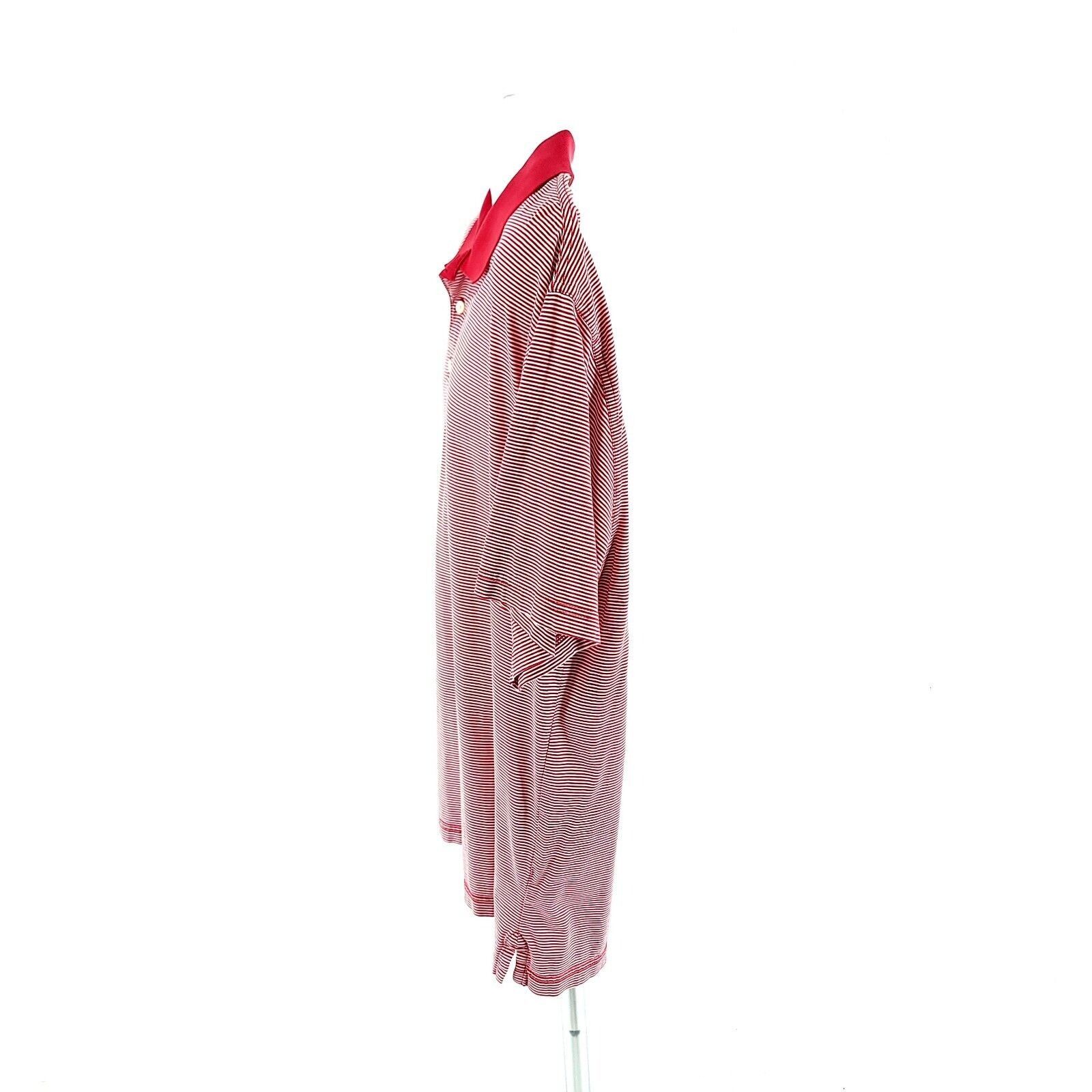 Greg Norman Greg Norman Red White Striped Collared Short Sleeve XL Polo Size US XL / EU 56 / 4 - 4 Thumbnail