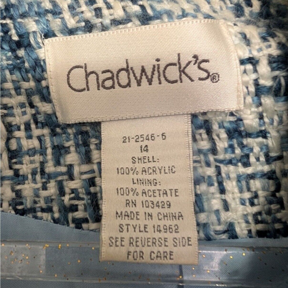 Designer Vintage Chadwicks Frayed Tweed Blazer Womens Size 14 Large Size L / US 10 / IT 46 - 4 Thumbnail