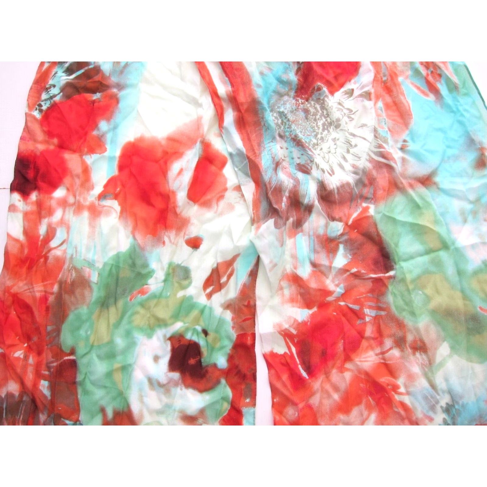 Cynthia Rowley Vintage Cynthia Rowley Silk Scarf Rectangle Unisex 14" X 67" Orange Floral 100% Silk Size ONE SIZE - 3 Thumbnail