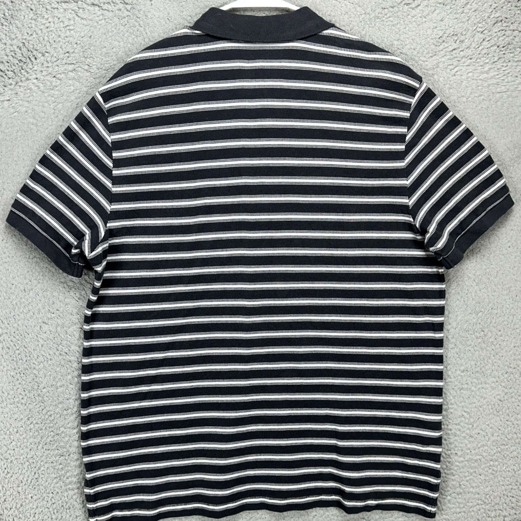 Eddie Bauer Eddie Bauer Polo Adult Men XL Cotton Gray White Stripes Short Sleeve Rugby Shirt Size US XL / EU 56 / 4 - 3 Thumbnail