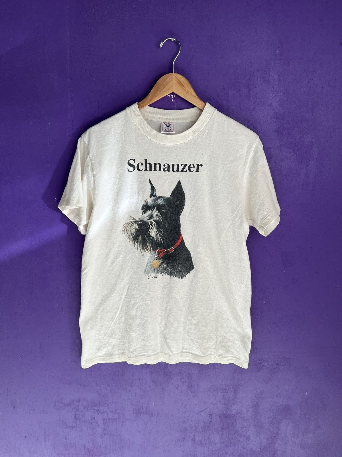 Vintage 90s Schnauzer big face dog tee