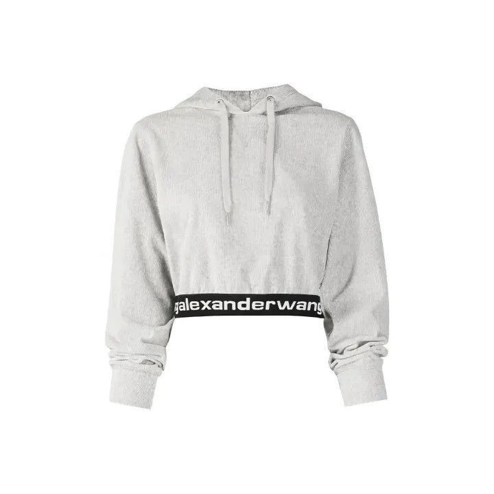 Alexander Wang Alexander Wang Logo Print Cropped Hoodie - Size L / US 10 / IT 46 - 1 Thumbnail