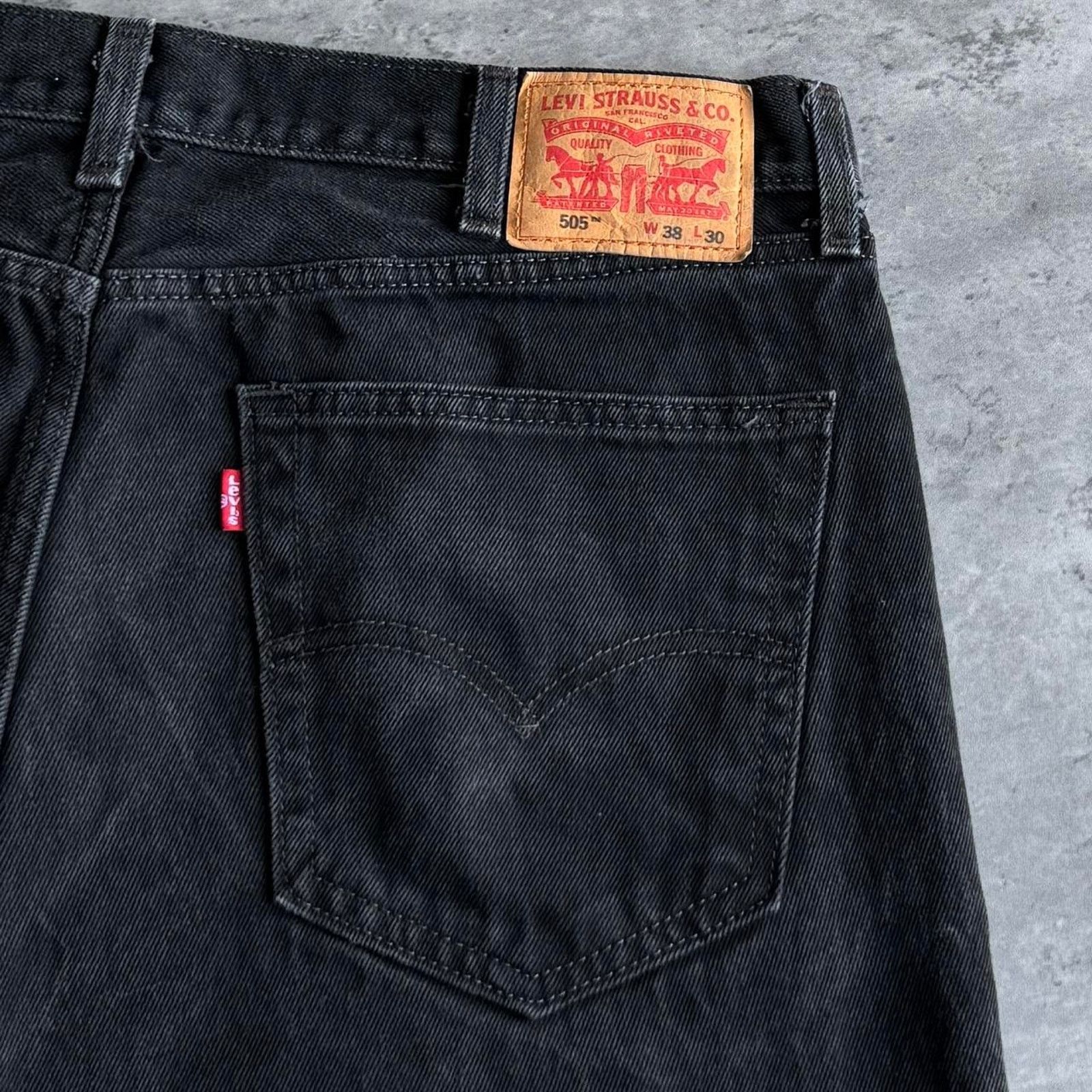 Levi's × Levi's Vintage Clothing × Vintage Vintage Y2K Levi’s 505 Black Grunge Opium Denim Jeans Size US 37 - 3 Thumbnail