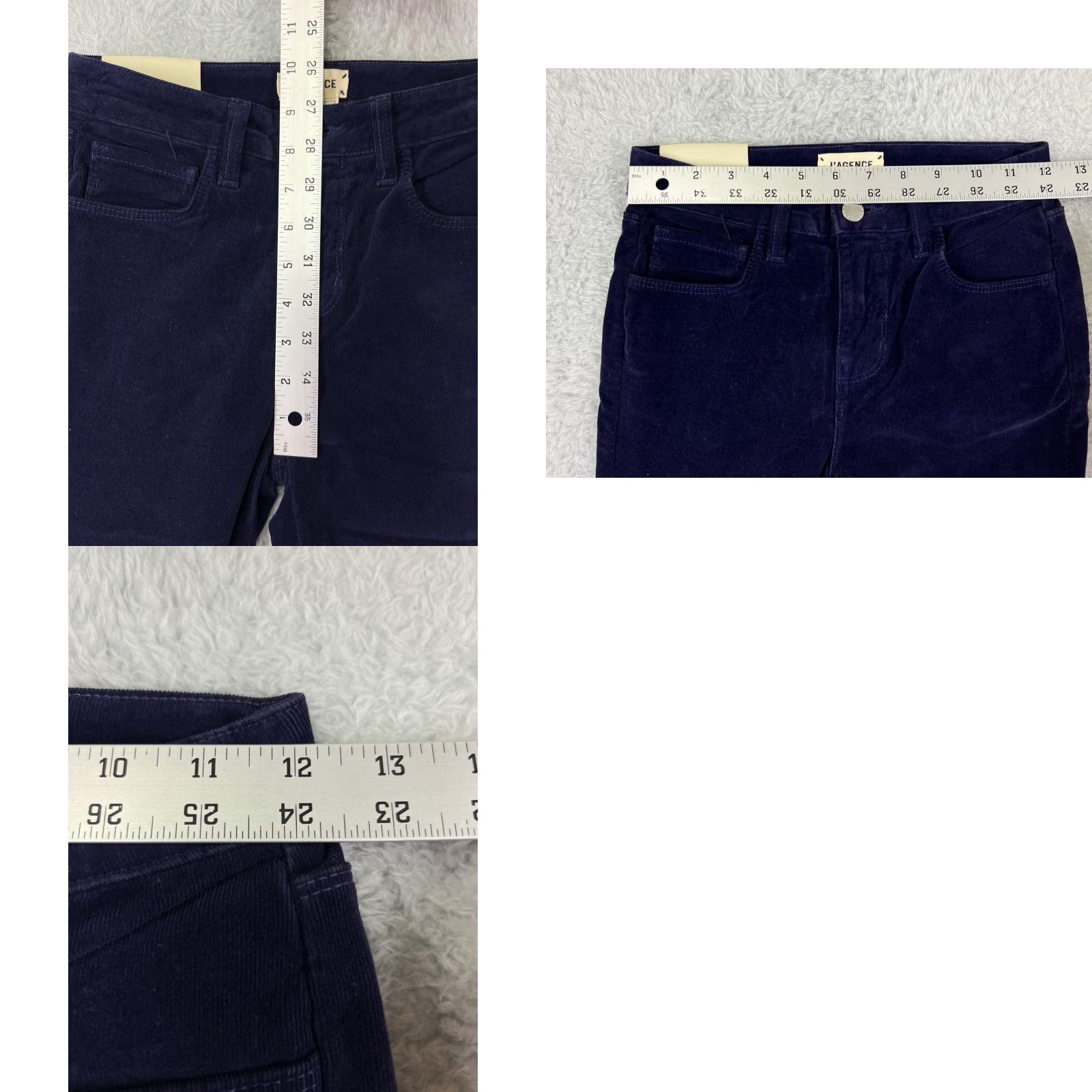 L'AGENCE L'AGENCE Jeans Womens 24 Blue Skinny 5-Pocket Design Denim Corduroy Stretch Pocket Zipper Button Vintage No N/A Size 42" / US 20 - 9 Thumbnail