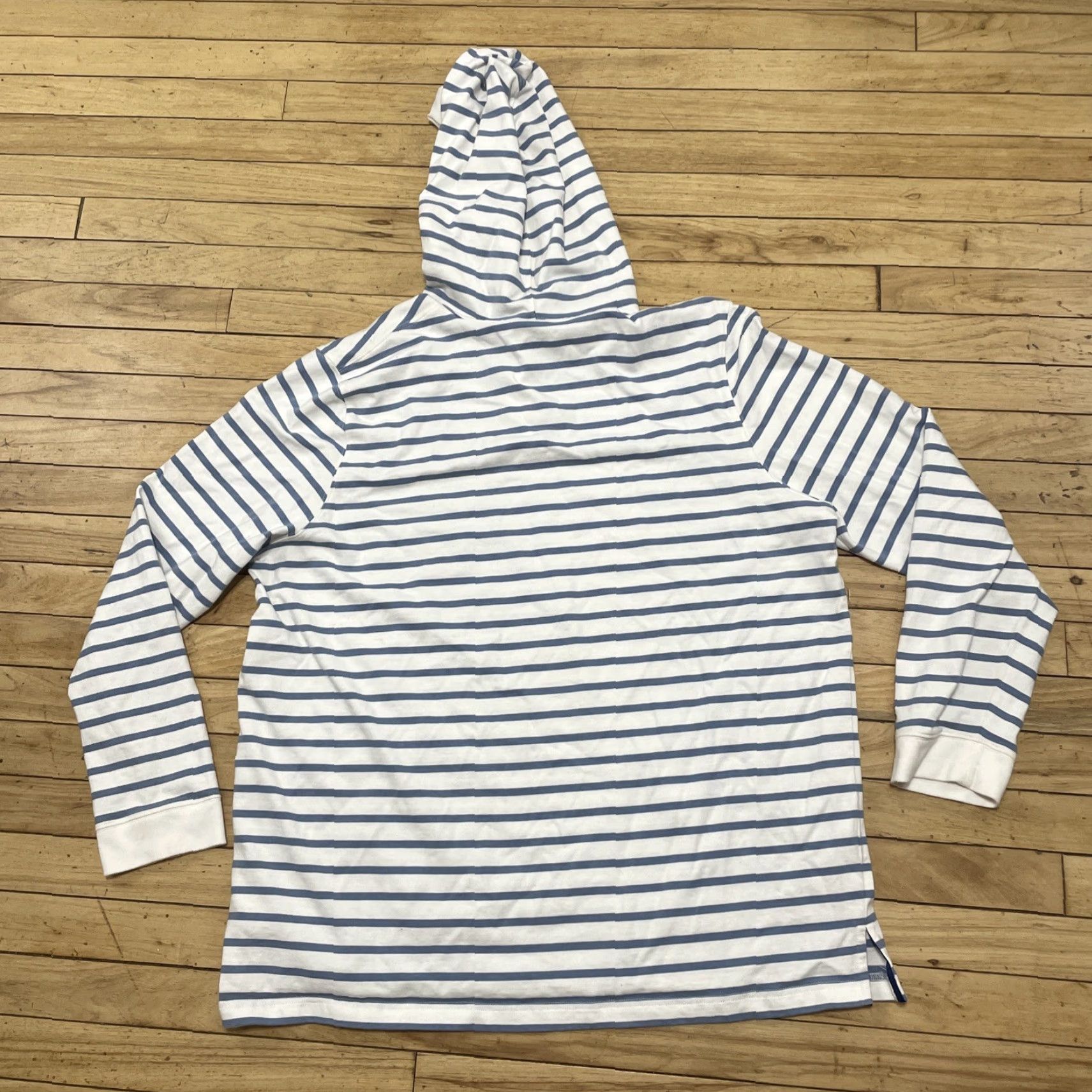 Disney VINTAGE DISNEY Cruise Line Sweater 3XL Henley Hoodie White Blue Stripe Women Adult XXXL Pullover Cotton Polyester Button Lined Money Theme Size XXL / US 16-18 / IT 52-54 - 2 Thumbnail
