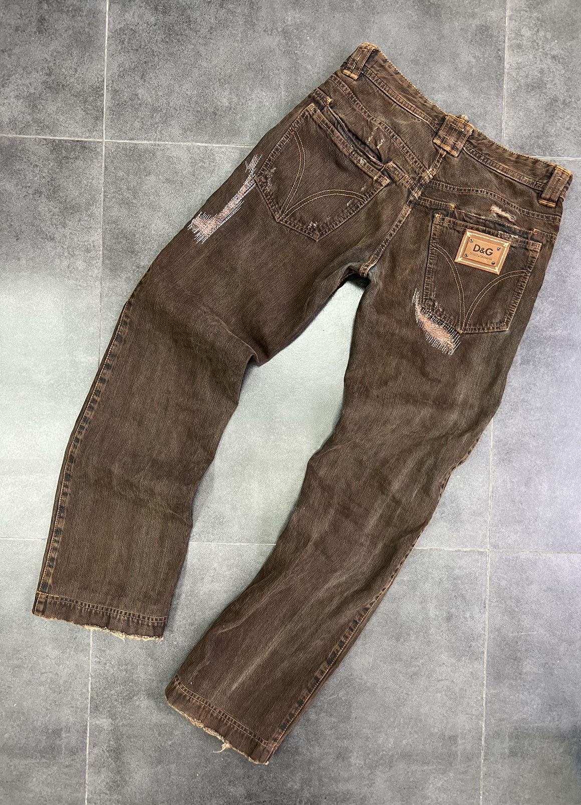 Dolce & Gabbana × Vintage Dolce Gabbana sashiko distressed avant Garde y2k dg jeans Size 30" / US 8 / IT 44 - 3 Thumbnail