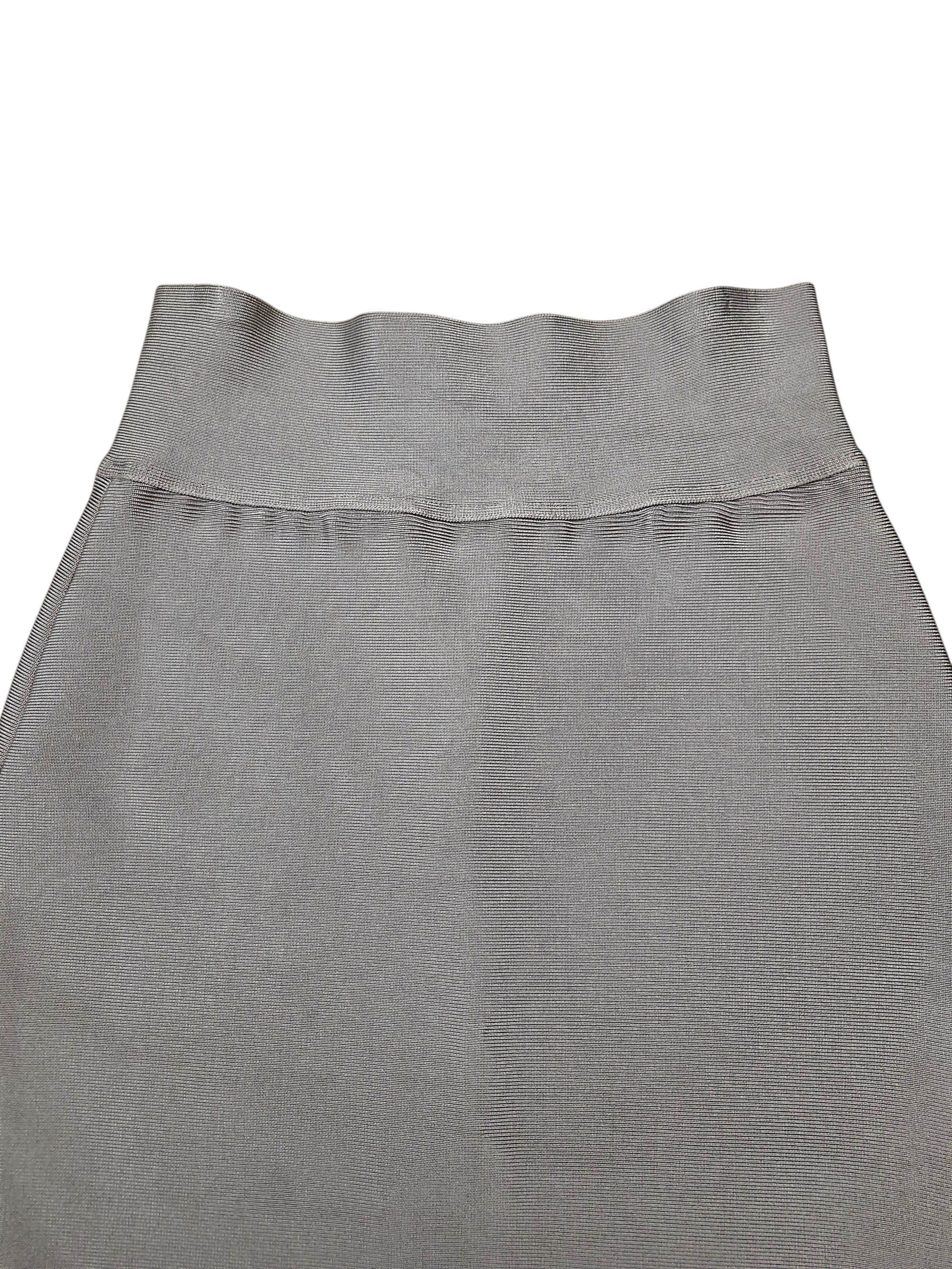 House of CB House of CB Taupe Bandage Midi Skirt Ruffle Hem Bodycon Size 30" / US 8 / IT 44 - 2 Thumbnail