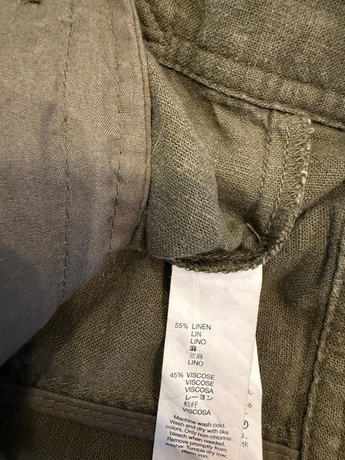 Gap Gap army green linen viscose lightweight moto jacket SZ SM Size S / US 4 / IT 40 - 6 Thumbnail