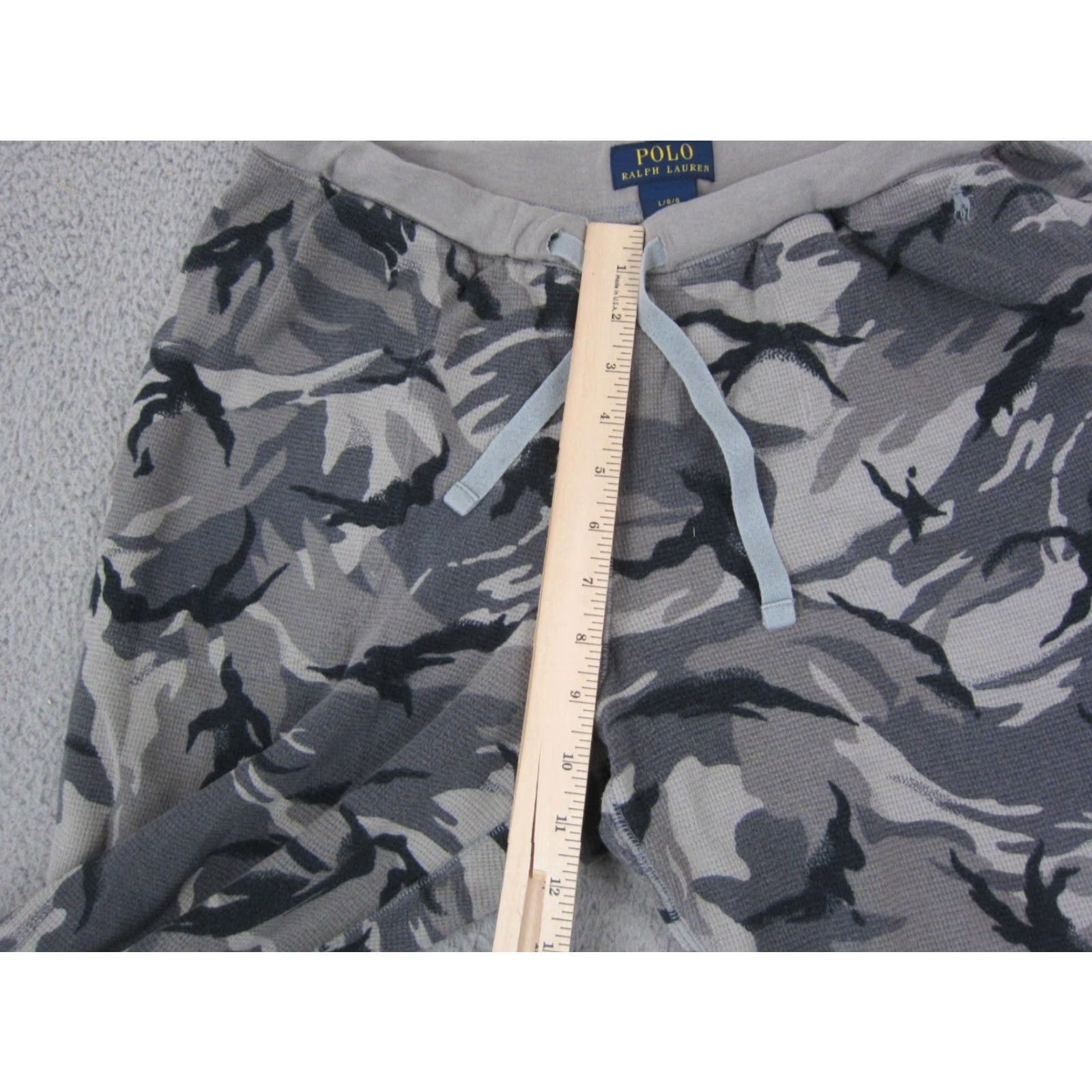 Polo Ralph Lauren Polo Ralph Lauren Pants Mens Large Gray Camo Waffle Knit Jogger Sweat Athletic Size US L / EU 52-54 / 3 - 6 Thumbnail