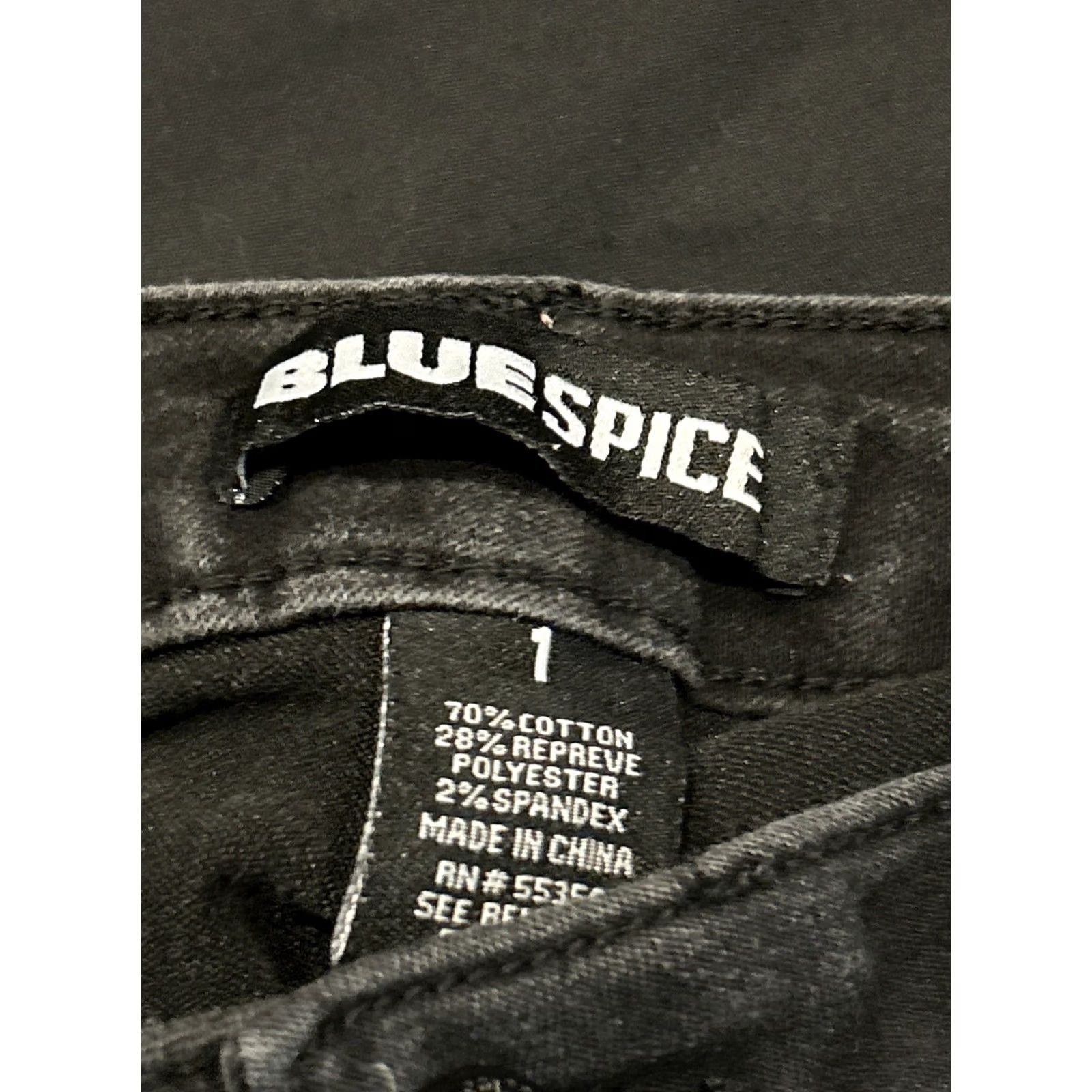 Vintage Blue Spice Jeans Juniors Size 1 Black Cotton Blend Denim Ankle Slim 24.5in Inseam Womens Ladies B17 Size 25" / US 0 / IT 36 - 2 Thumbnail