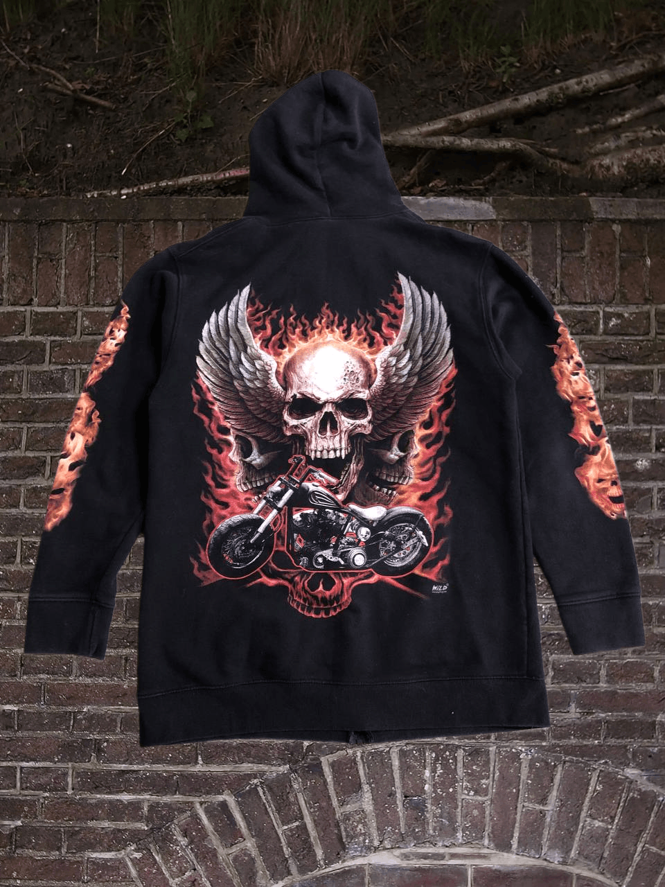 Vintage Vintage Wild Proud Riders Eagle Prints Bikers Zip Hoodie Size US L / EU 52-54 / 3 - 1 Thumbnail