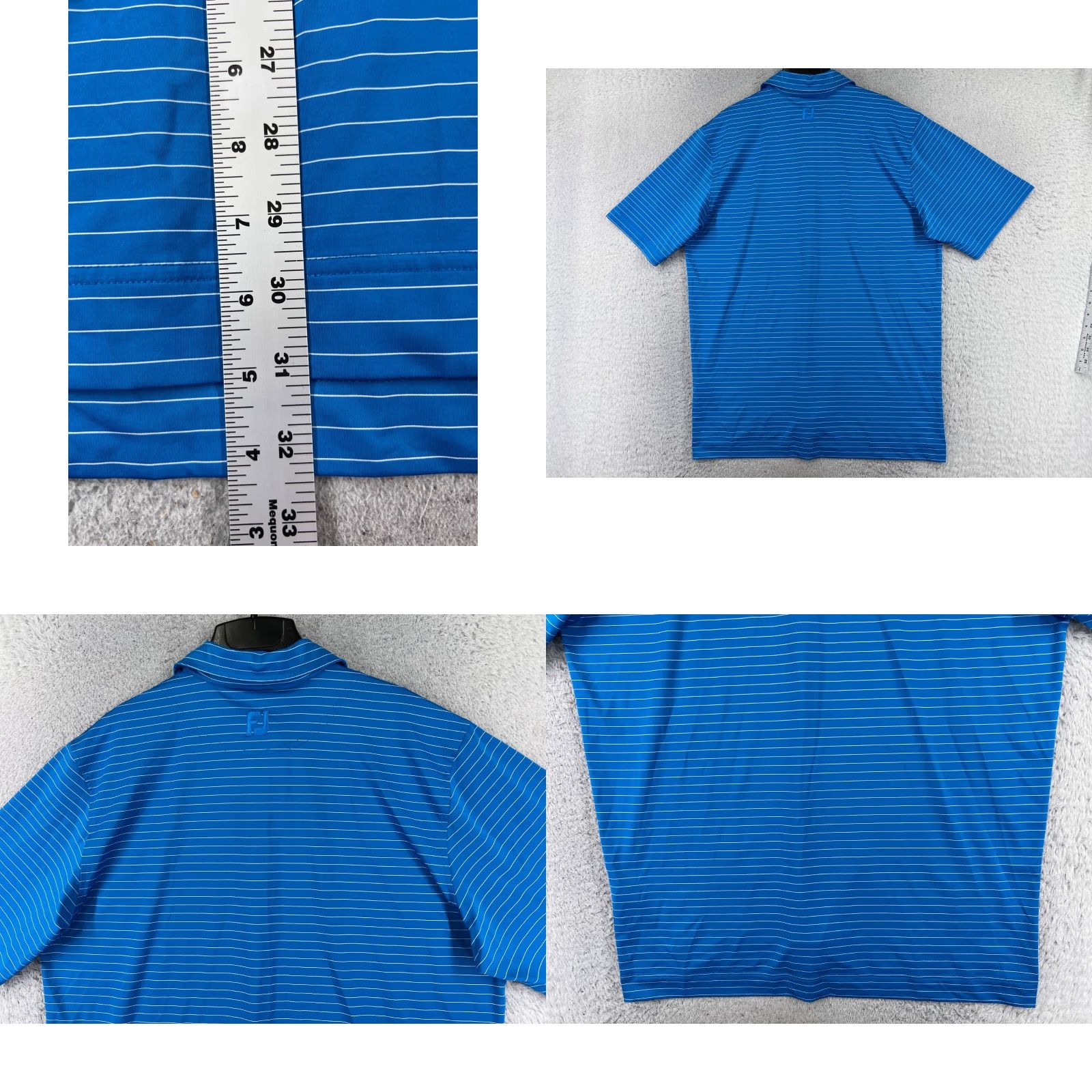 Footjoy FootJoy Polo Shirt Men Blue Stripe Polo Adult L Regular Size Size US L / EU 52-54 / 3 - 9 Thumbnail