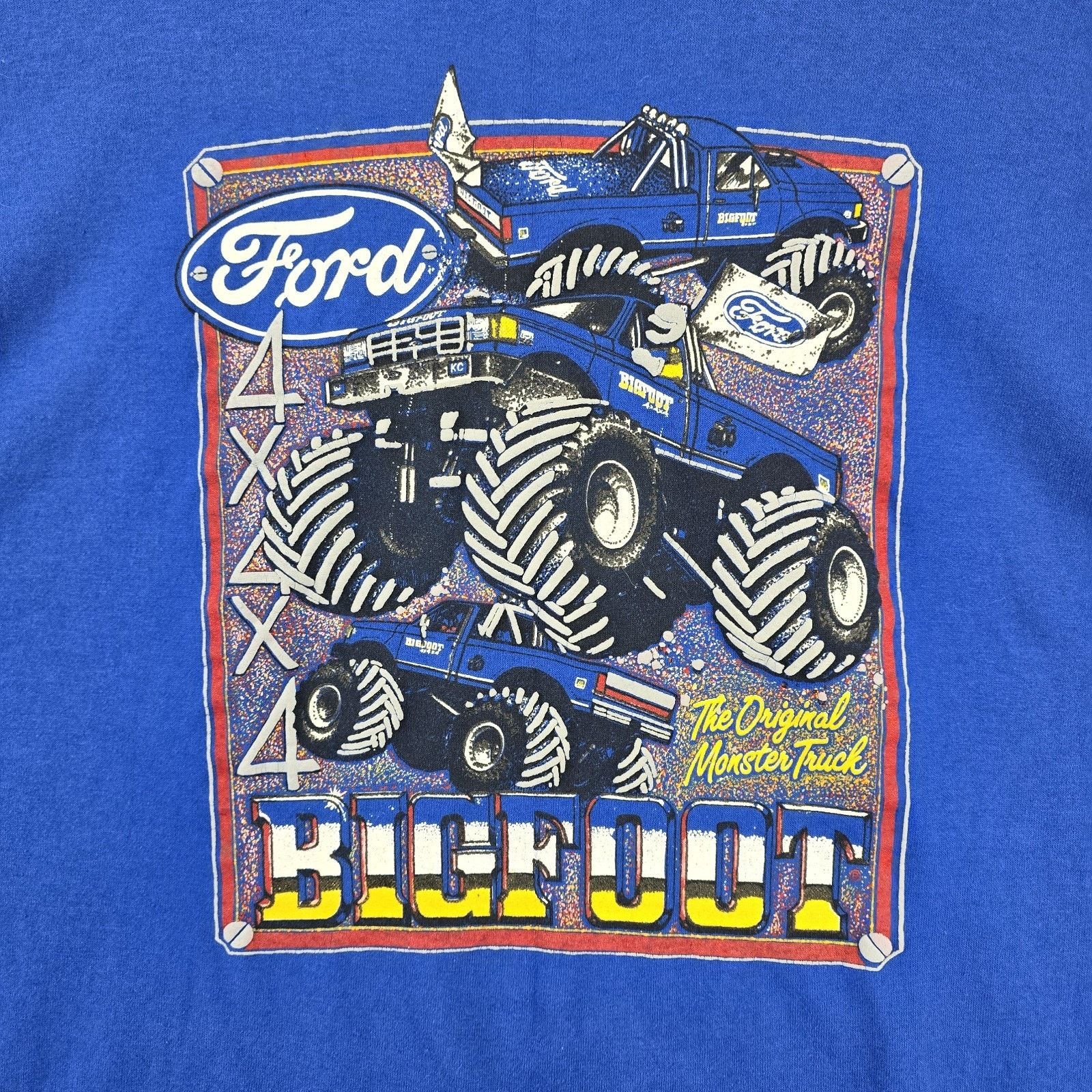 TEE JAYS Vintage Ford Bigfoot Original Monster Truck Shirt XL 80s Size US XL / EU 56 / 4 - 3 Thumbnail