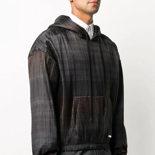 Homme Plisse Issey Miyake × Off-White o1in1s1024 Q:1 / Plisse Over Hoodie in Brown Size US M / EU 48-50 / 2 - 3 Thumbnail
