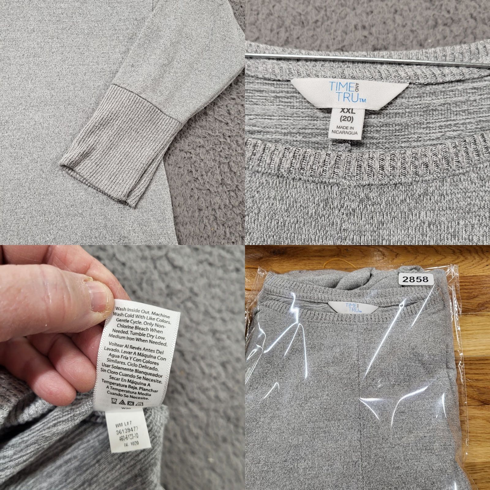 Vintage TIME & TRU Sweater Women's XXL/20 Long Sleeve Lightweight Gray Super Soft Pullover KnIT Raglan Sleeve Modern Casual Mens? Girls? Size XXL / US 16-18 / IT 52-54 - 8 Thumbnail
