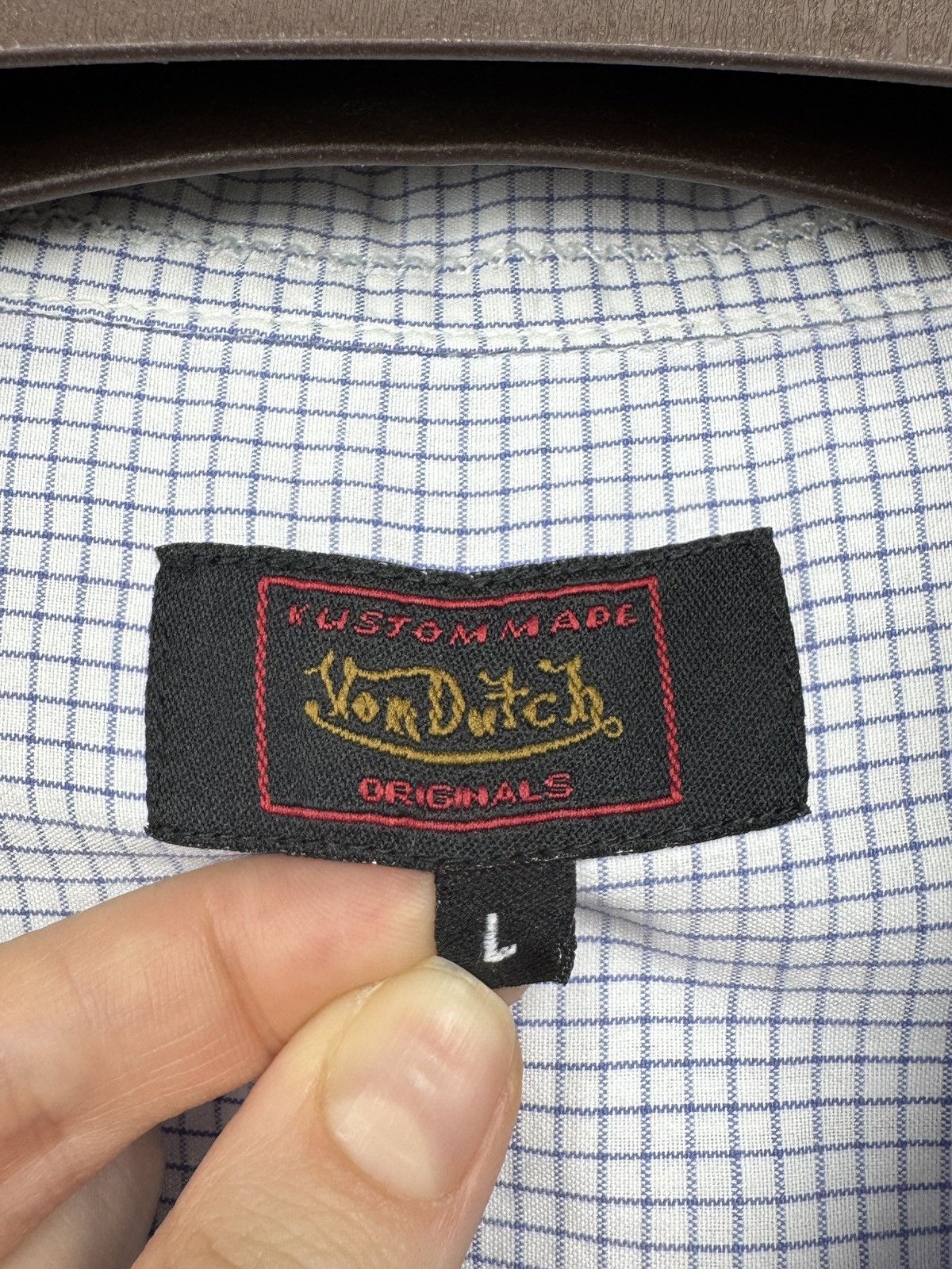 Von Dutch Von Dutch kustommade checkered double collar ss shirt Size US L / EU 52-54 / 3 - 11 Thumbnail