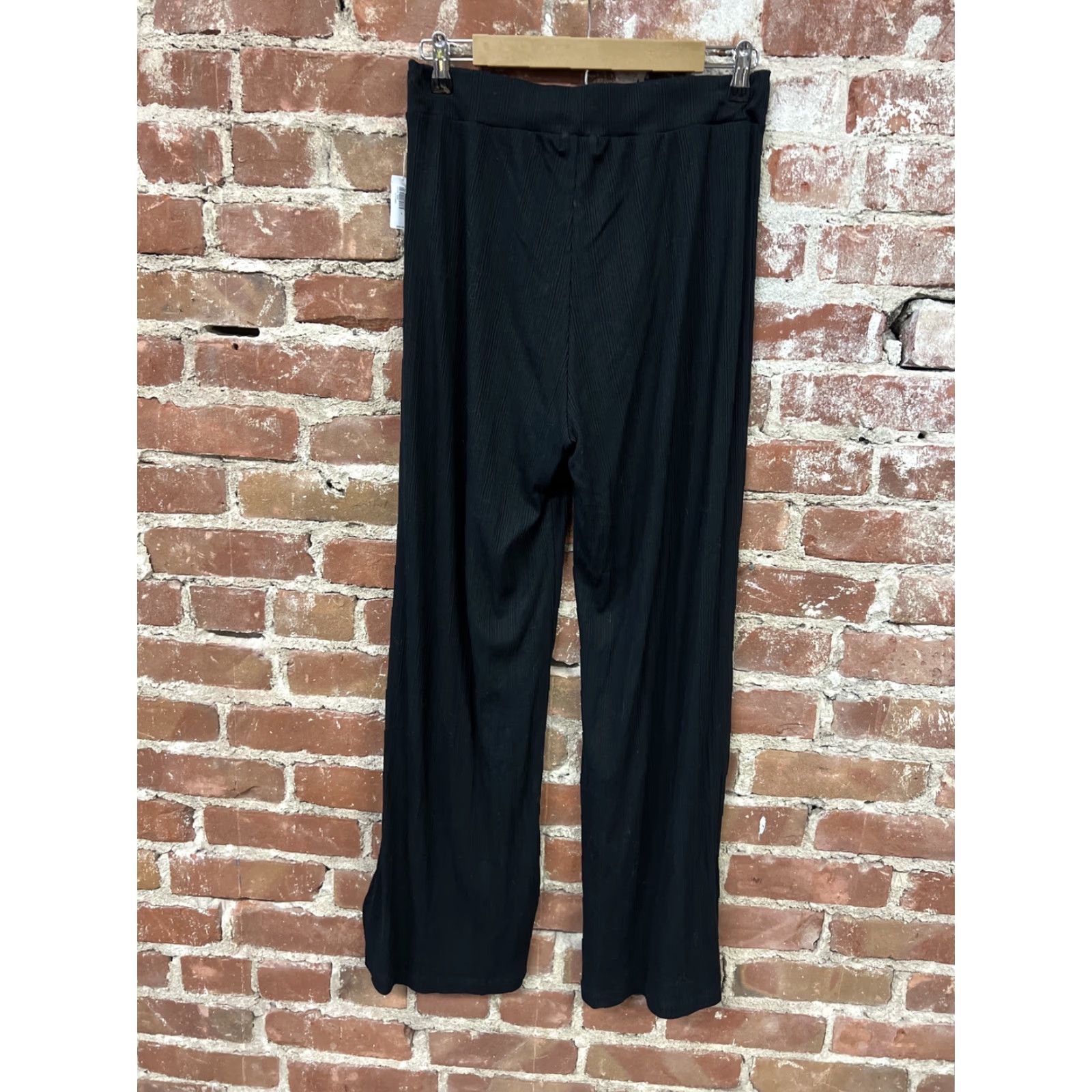 Gap GAP Black Flare Pintuck Track Pants Women's L NWT Regular Size US Lattice Love Theme Sweatpants Jersey Cotton Drawstring Size 36" / US 14 / IT 50 - 2 Thumbnail